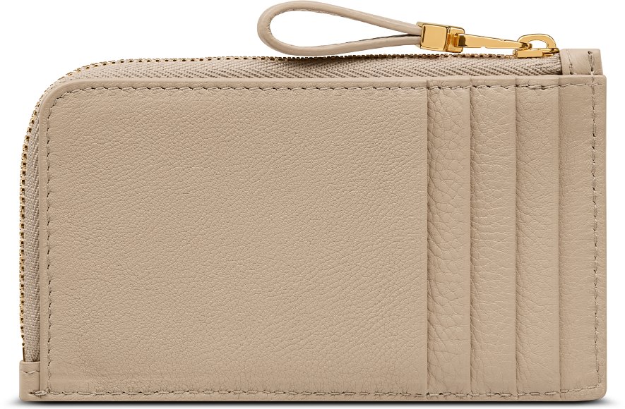 Dior Caro Cosmos Zipped Card Holder Sand-Colored Supple Cannage Calfskin |  DIOR