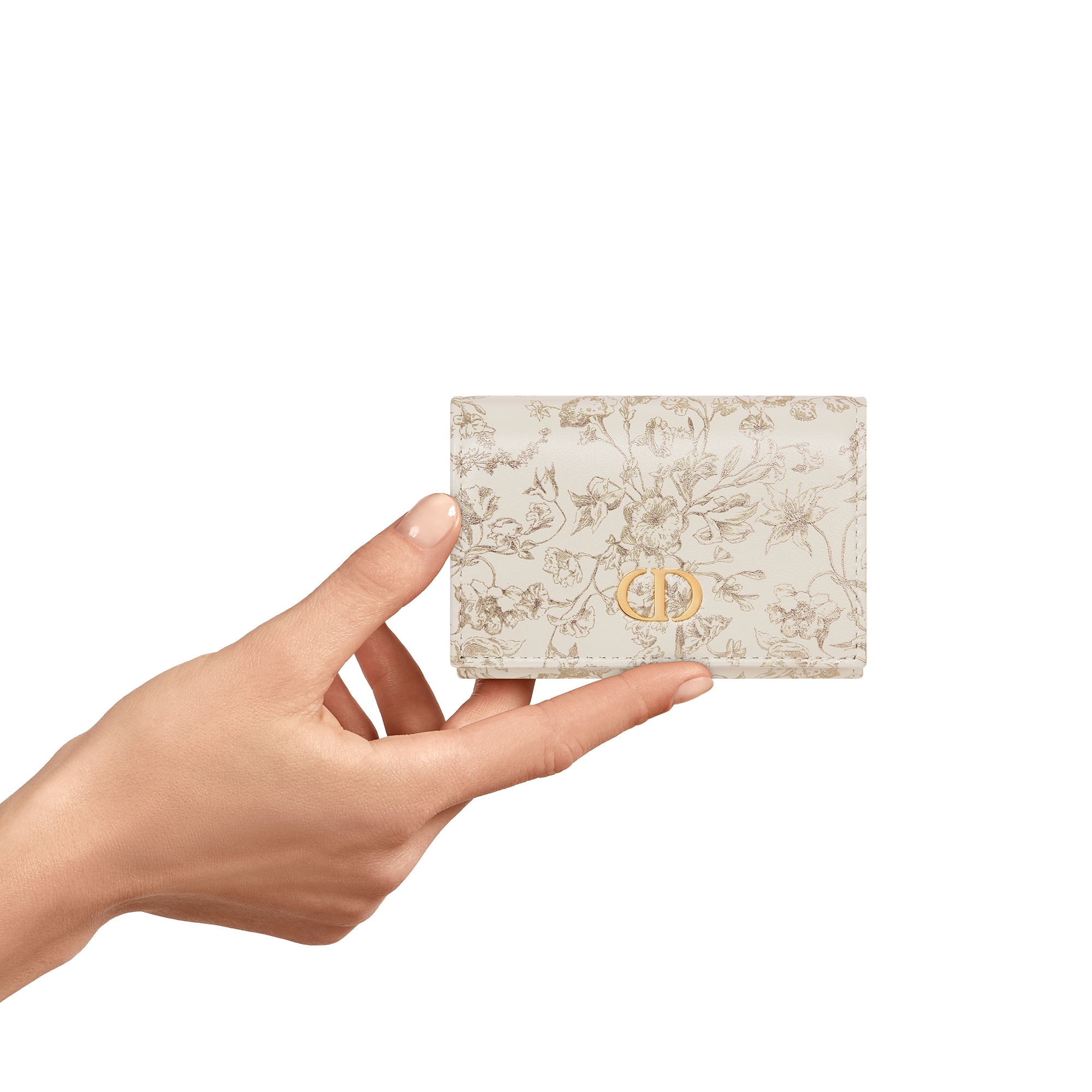 Dior Caro Glycine Wallet Gold-Tone Millefiori Printed Calfskin E11