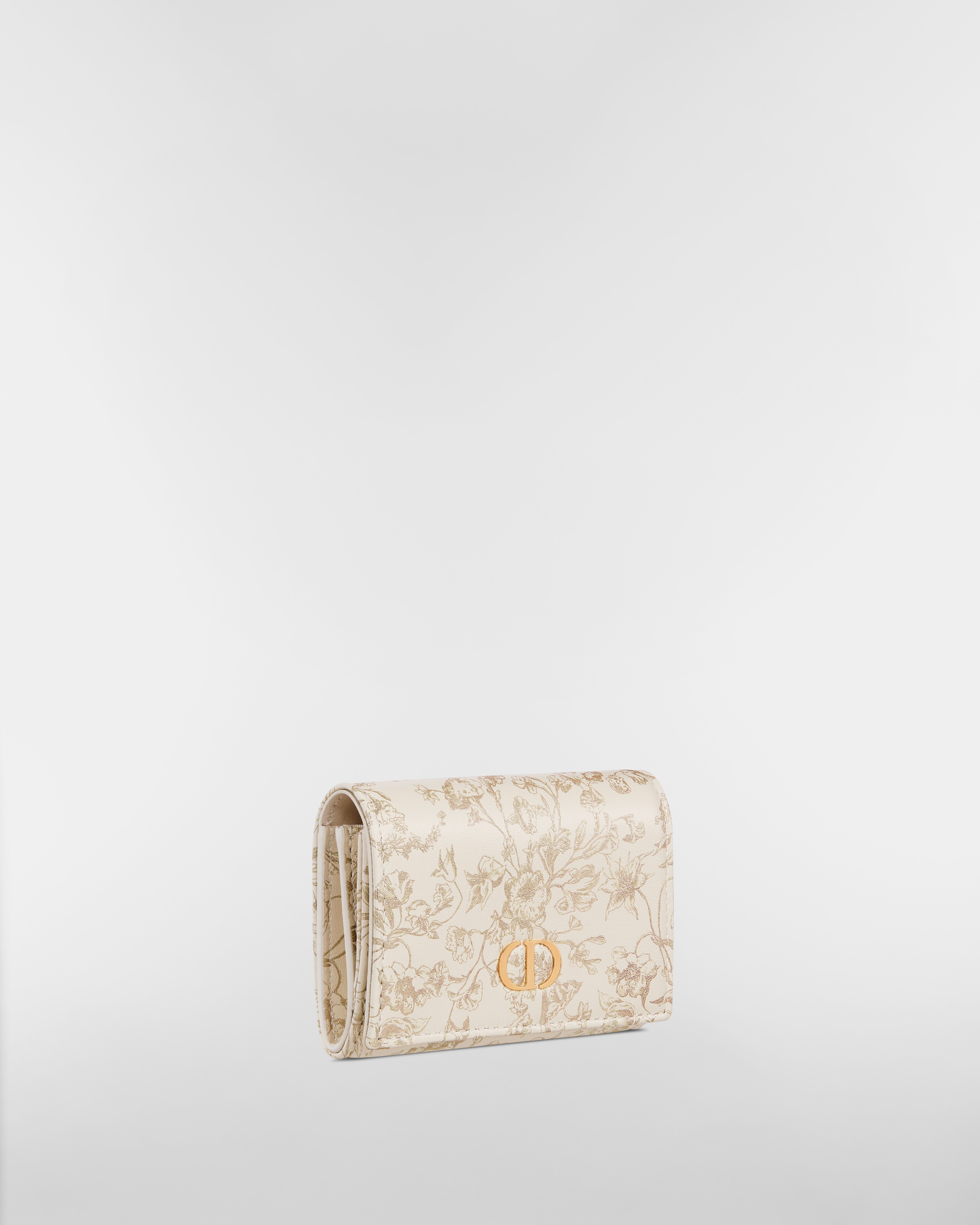 Dior Caro Glycine Wallet Gold-Tone Millefiori Printed Calfskin E03