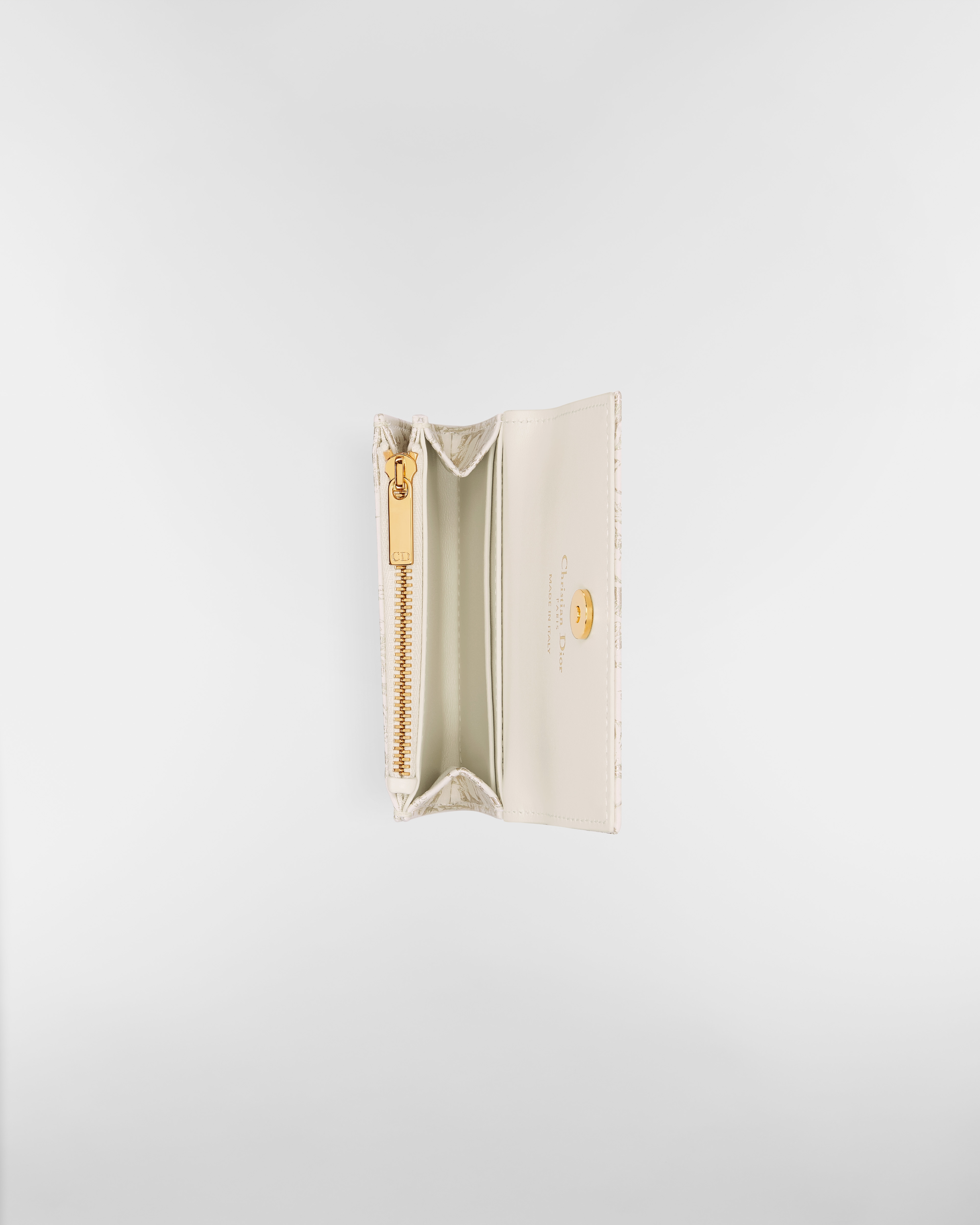 Dior Caro Glycine Wallet Gold-Tone Millefiori Printed Calfskin E06