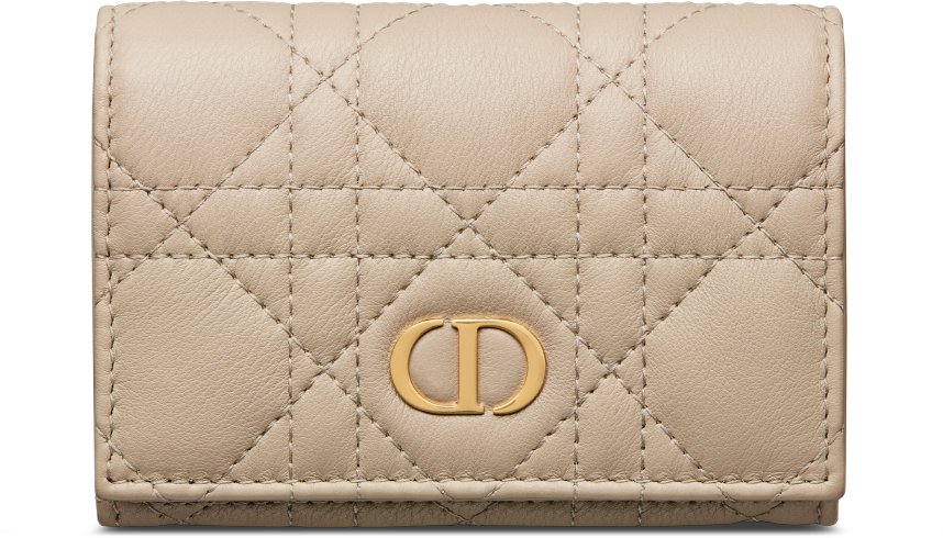 Dior Caro Glycine 銀包 aria_frontView