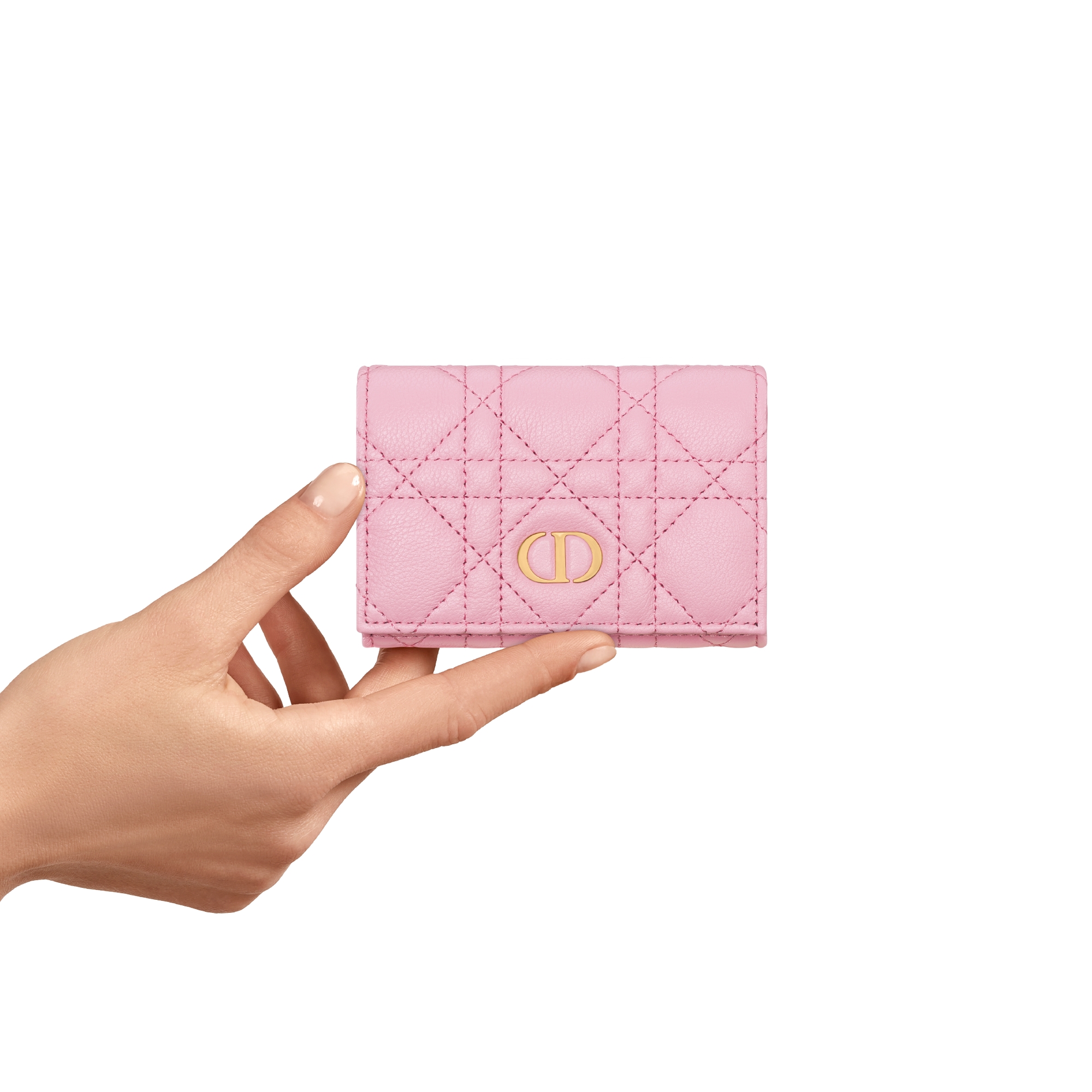 Dior Caro Glycine Wallet Sweet Pink Supple Cannage Calfskin E11