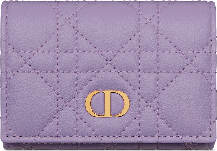 Dior Caro Glycine Wallet Black Supple Cannage Calfskin DIOR