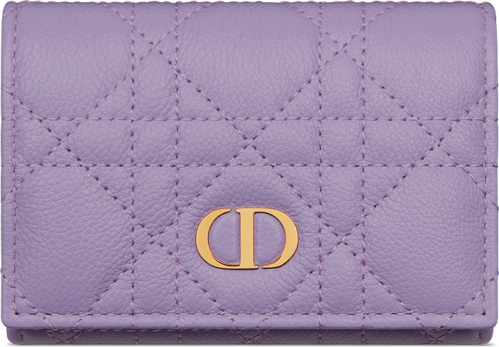 Dior Caro Glycine Wallet Black Supple Cannage Calfskin | DIOR
