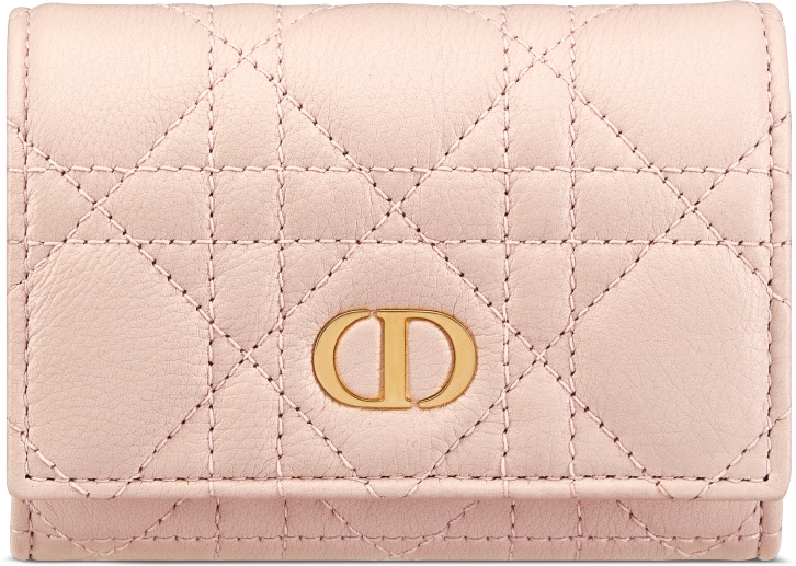 Dior Caro Glycine Wallet Sand Colored Supple Cannage Calfskin DIOR