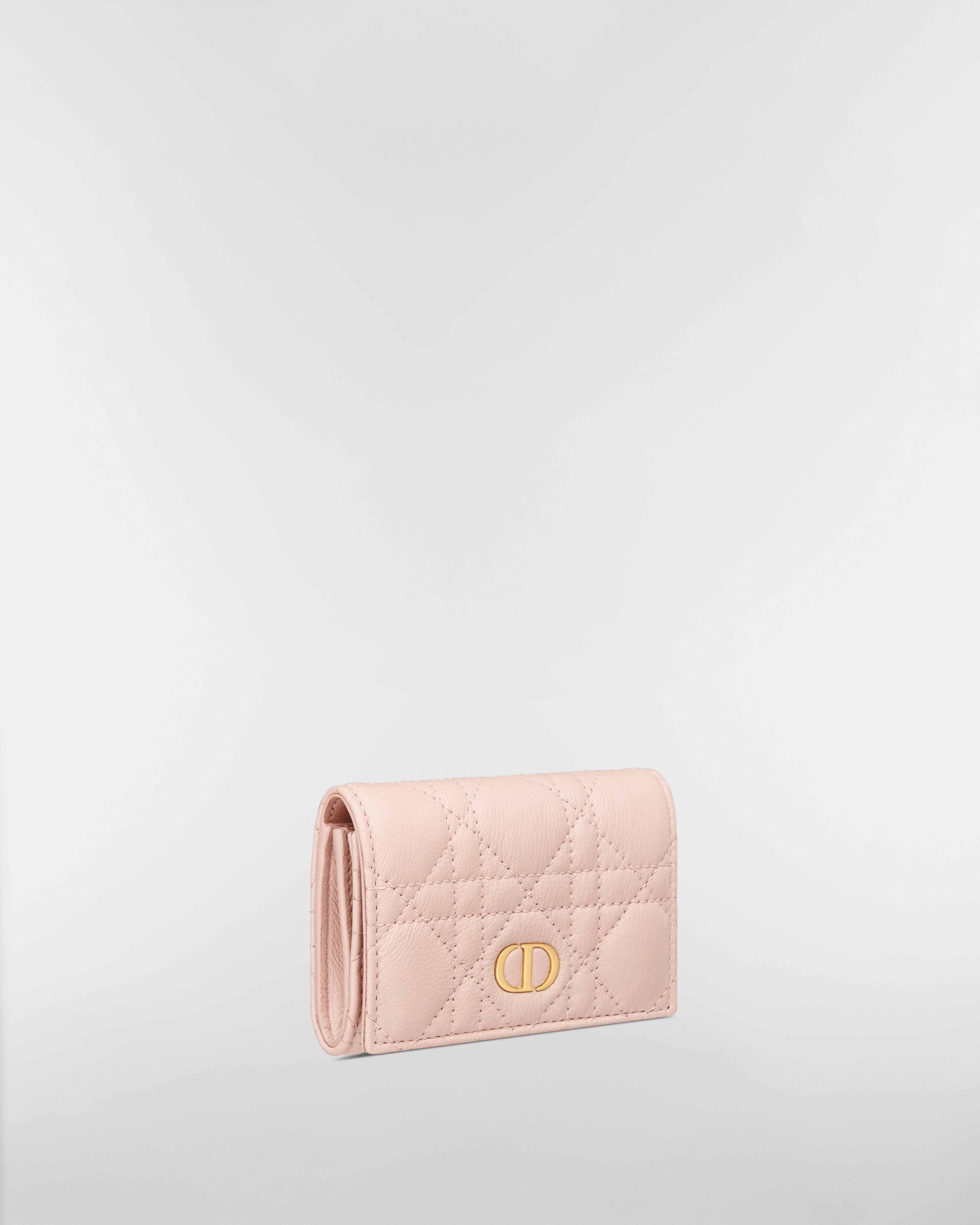 Cartera Dior Caro Glycine Piel de becerro Cannage flexible rosa empolvado E03