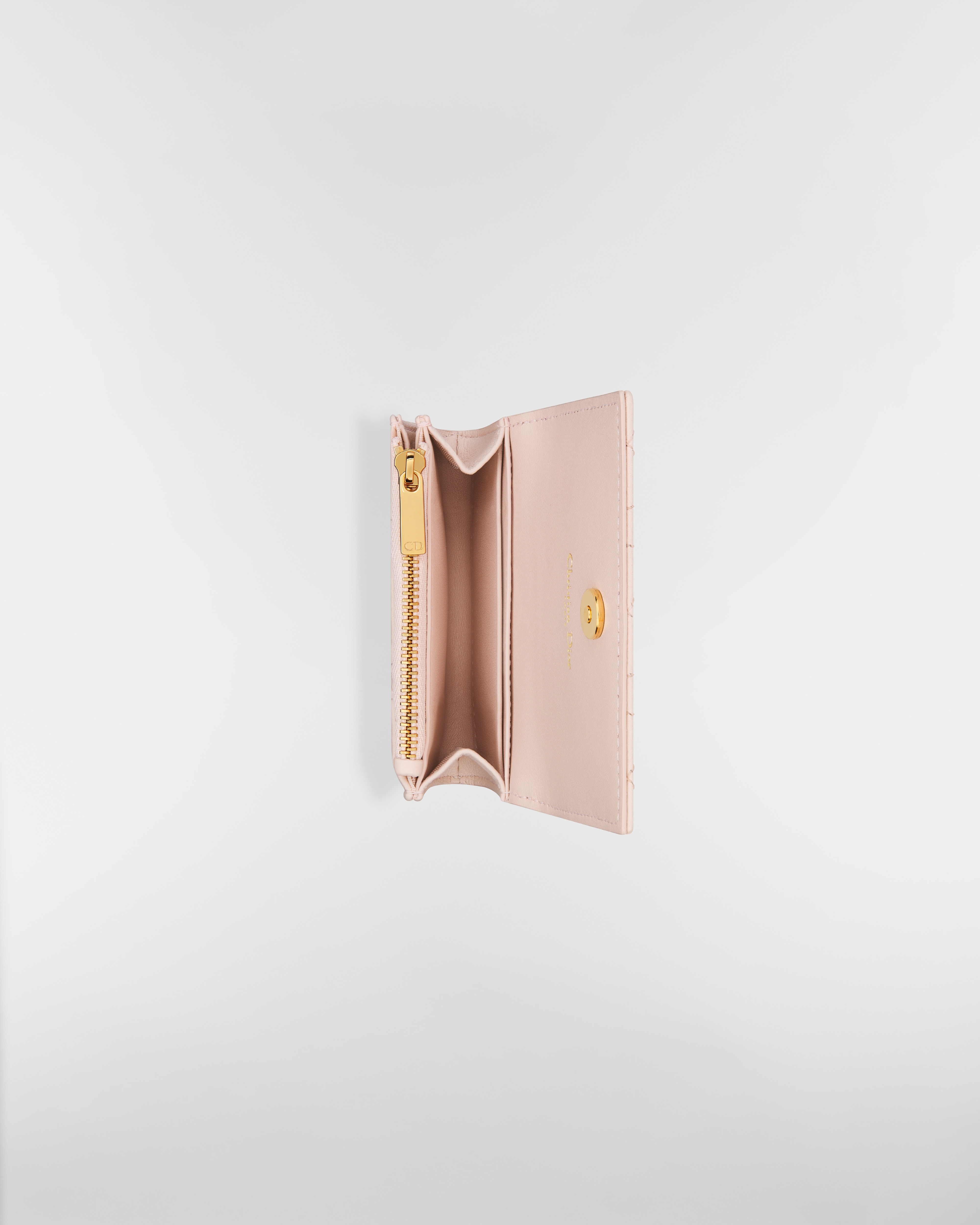 Cartera Dior Caro Glycine Piel de becerro Cannage flexible rosa empolvado E06