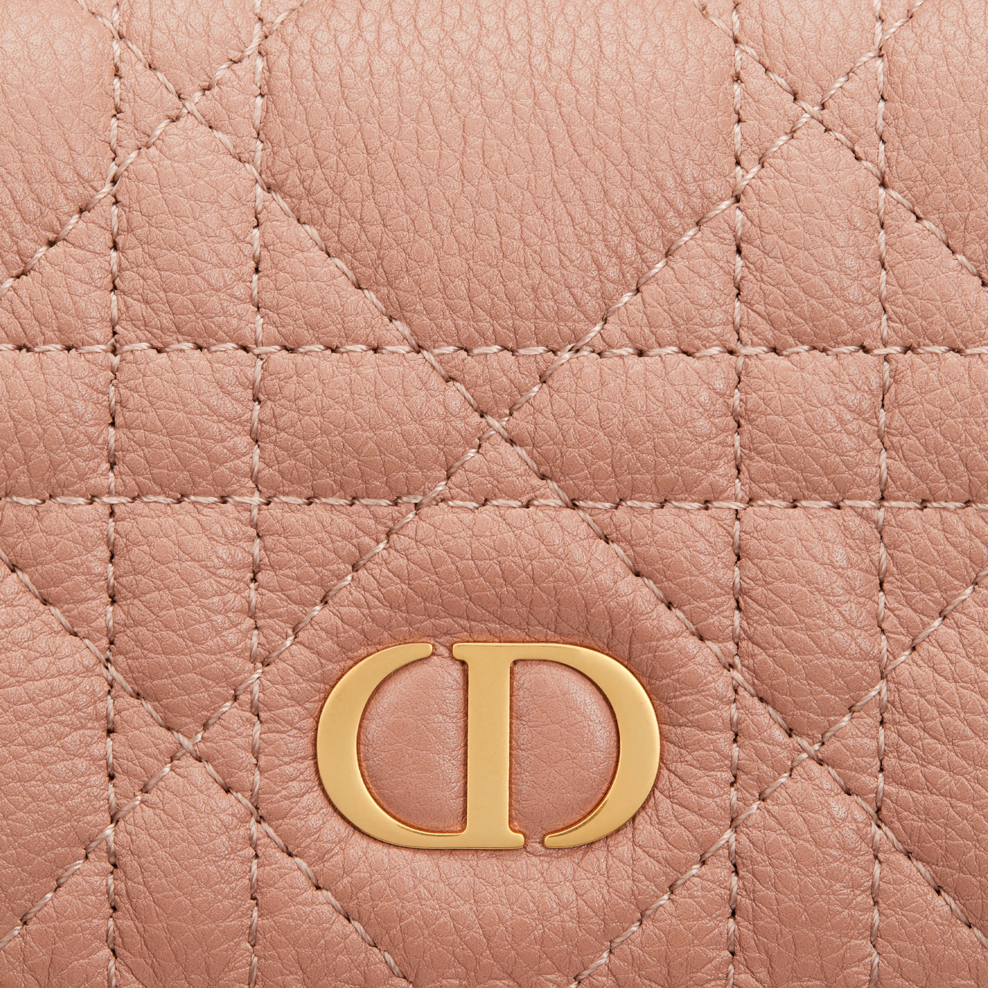 Dior Caro Glycine 銀包 Rose des Vents 柔軟 Cannage 藤格紋圖案小牛皮 E09