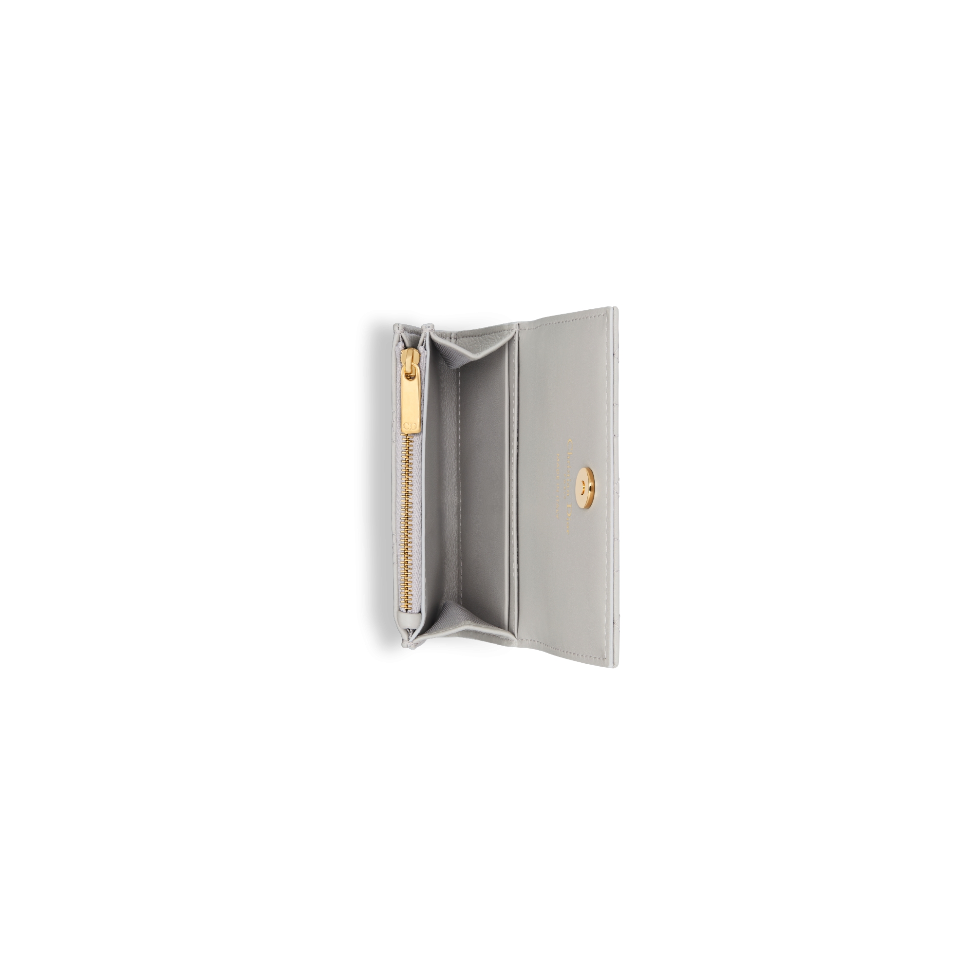 Dior Caro Glycine 지갑 그레이 서플 까나쥬 송아지 가죽 E06