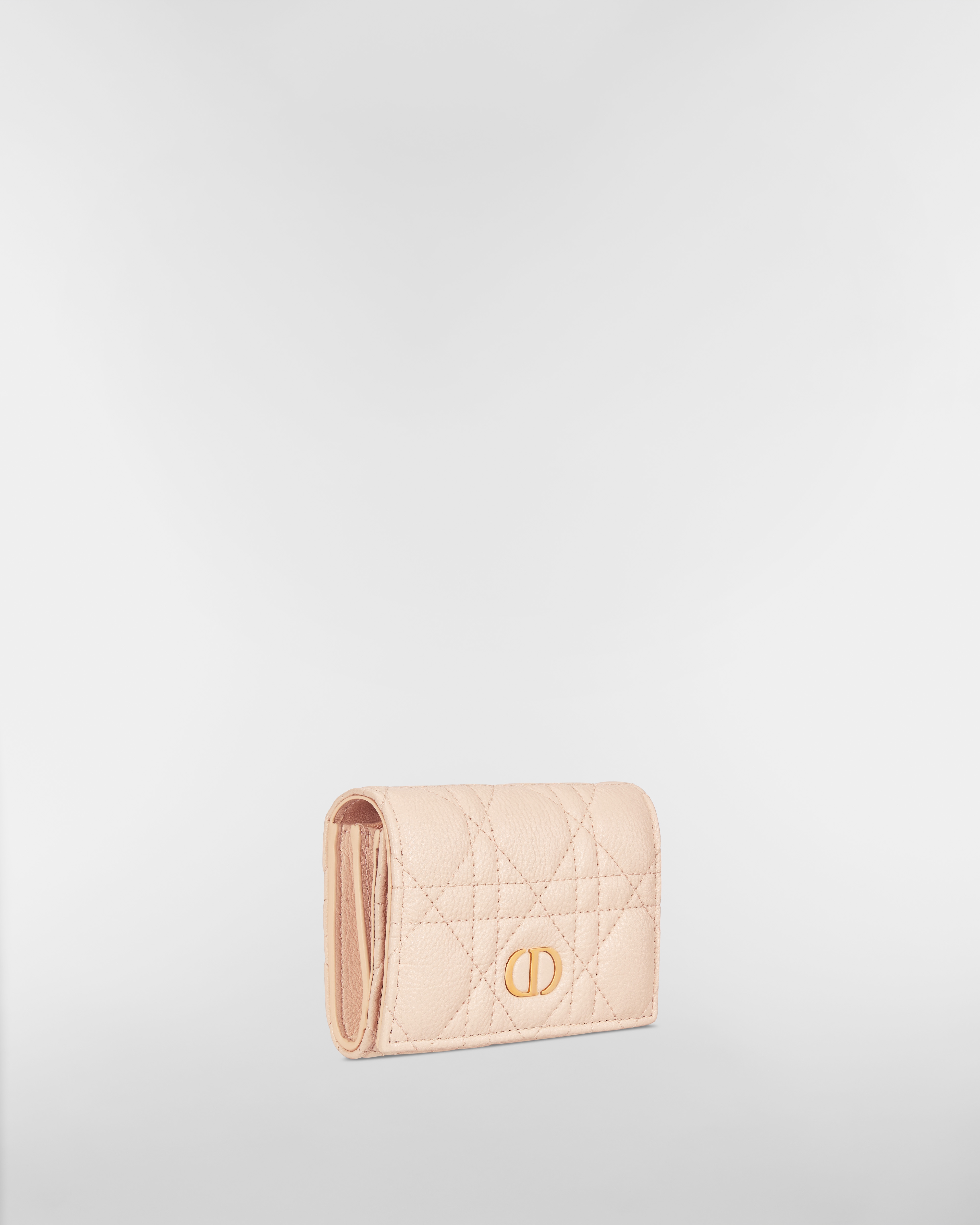 Dior Caro Glycine Wallet Sandstone Pink Supple Cannage Calfskin E03