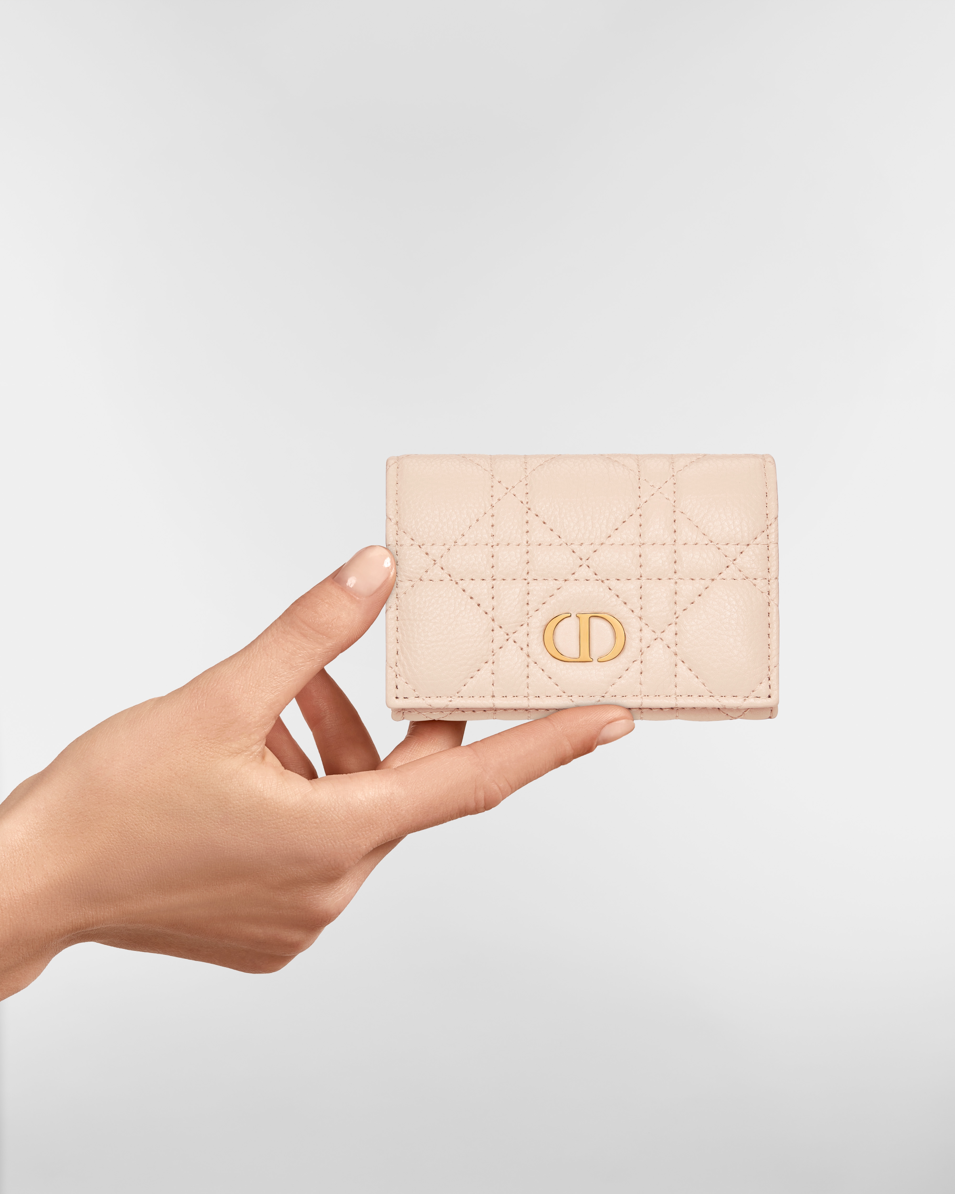 Dior Caro Glycine Wallet Sandstone Pink Supple Cannage Calfskin E11