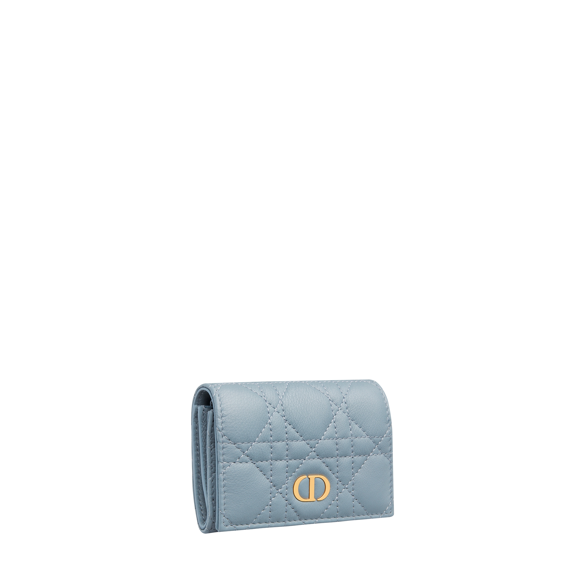 Dior Caro Glycine Wallet Cloud Blue Supple Cannage Calfskin E03
