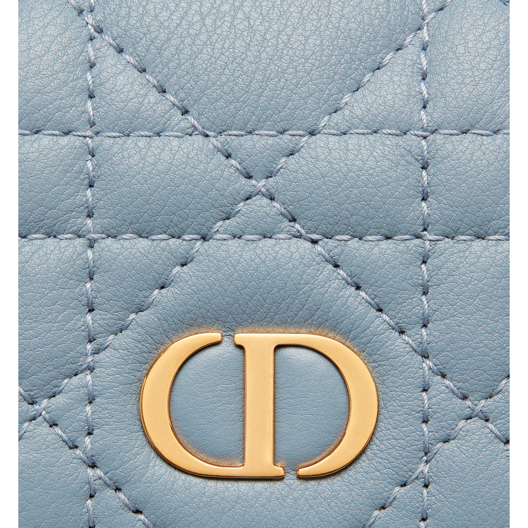 Dior Caro Glycine Wallet Cloud Blue Supple Cannage Calfskin E09