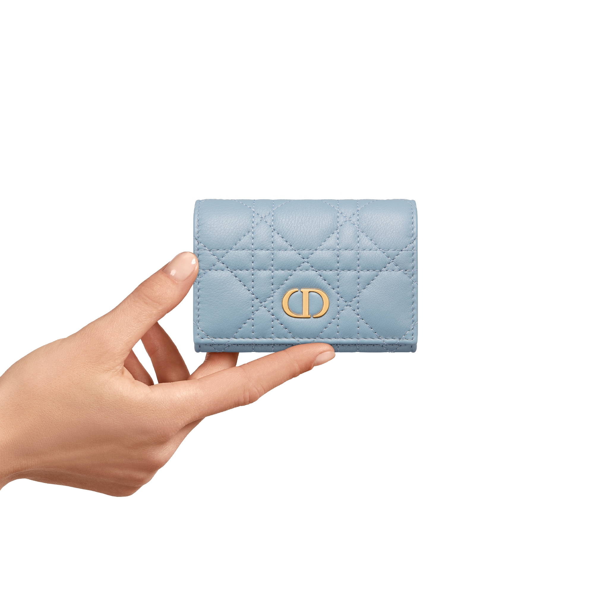 Dior Caro Glycine ウォレット　クラウドブルー Dior Caro Glycine Wallet Cloud Blue Supple Cannage Calfskin | DIOR