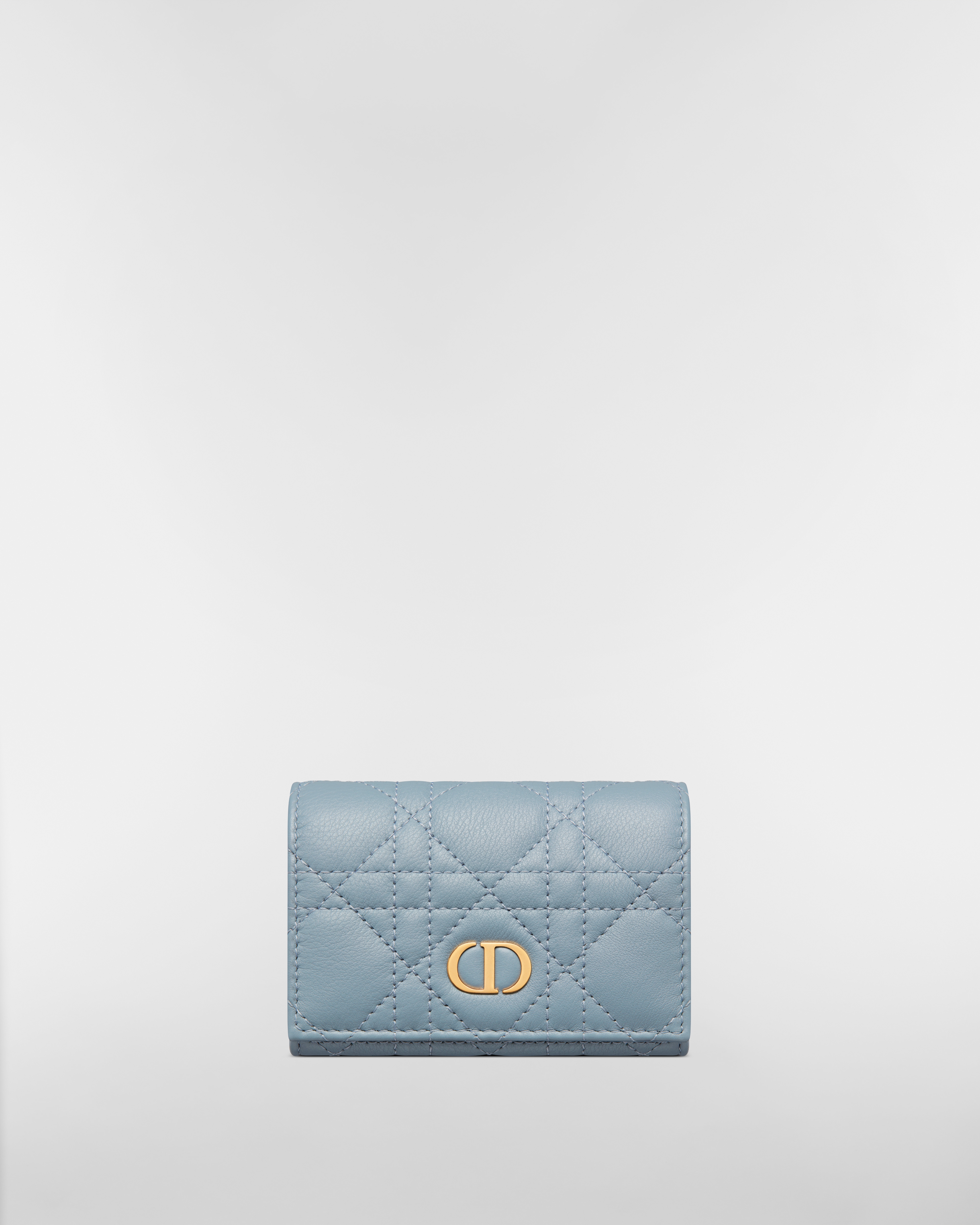 Dior Caro Glycine Wallet Cloud Blue Supple Cannage Calfskin E01