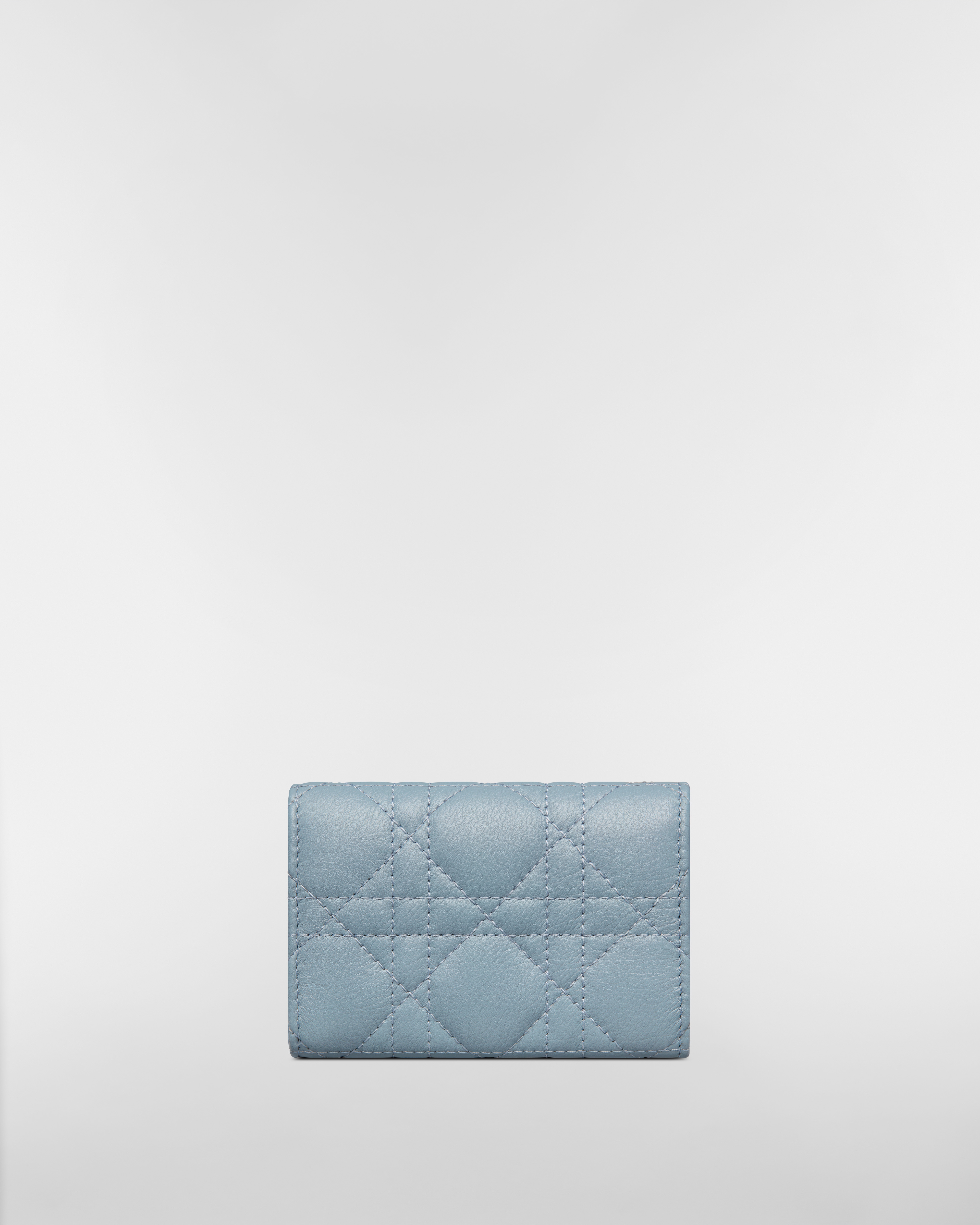 Dior Caro Glycine Wallet Cloud Blue Supple Cannage Calfskin E08