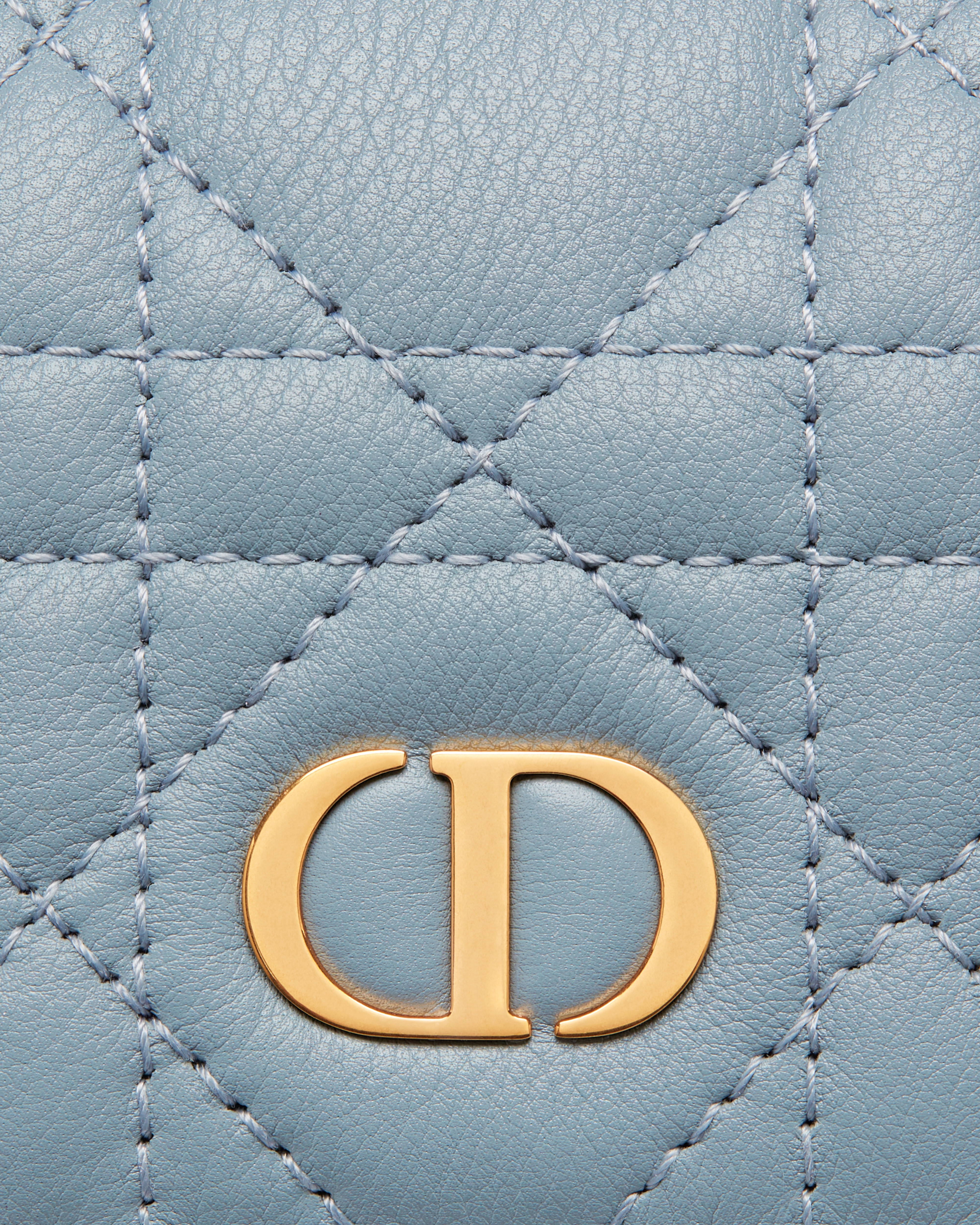 Dior Caro Glycine Wallet Cloud Blue Supple Cannage Calfskin E09