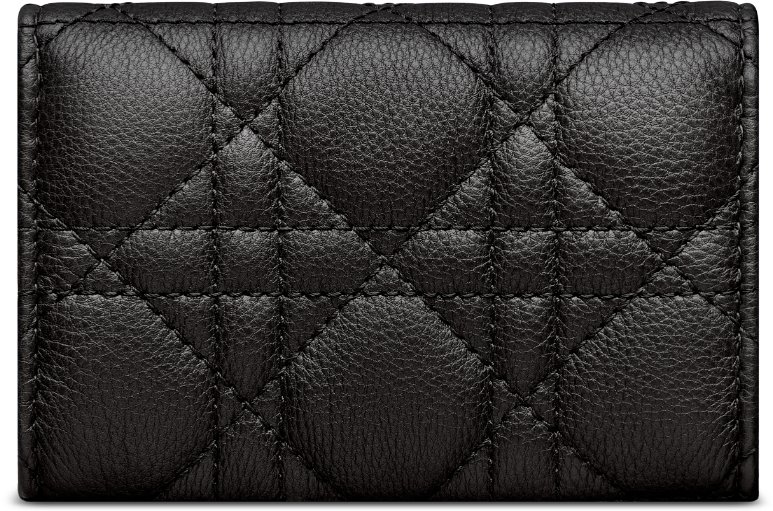 Dior Caro Glycine Wallet Black Supple Cannage Calfskin | DIOR
