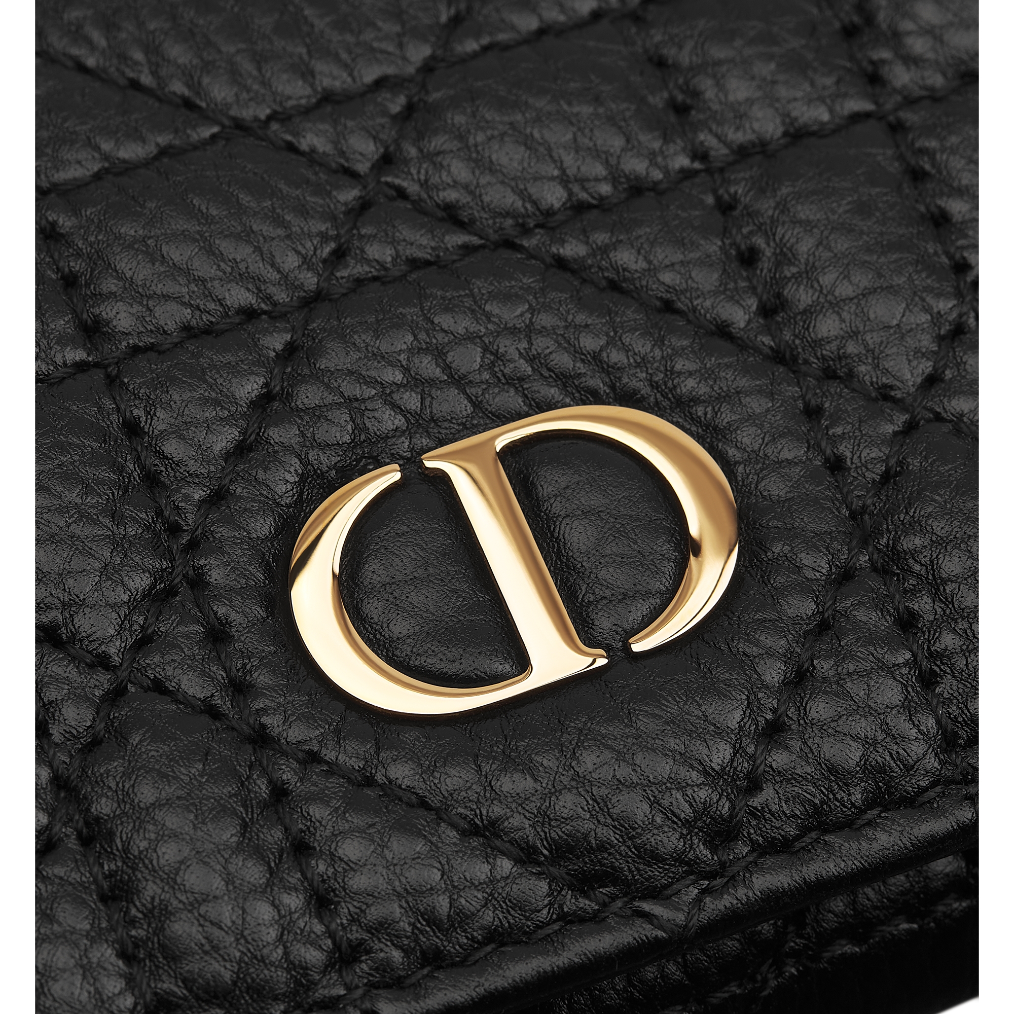 Dior Caro Glycine Wallet Black Supple Cannage Calfskin E11