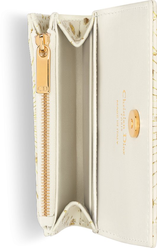 Dior Caro Glycine Wallet Latte Calfskin with Gold-Tone Dior