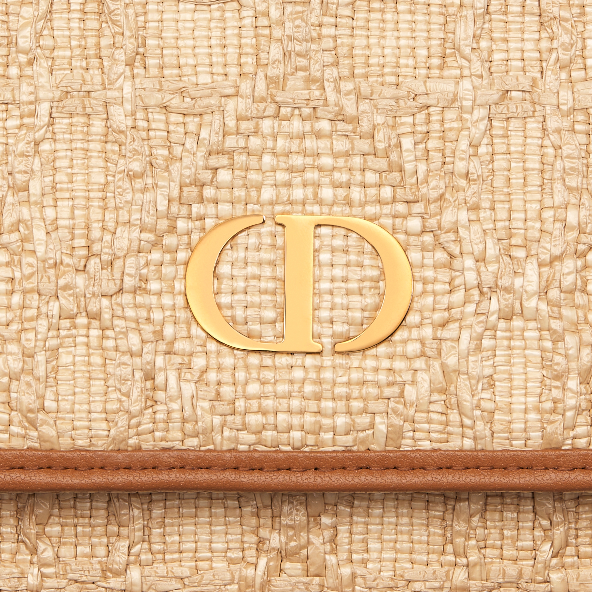 Pochette à chaîne Dior Caro Raphia Cannage beige E09