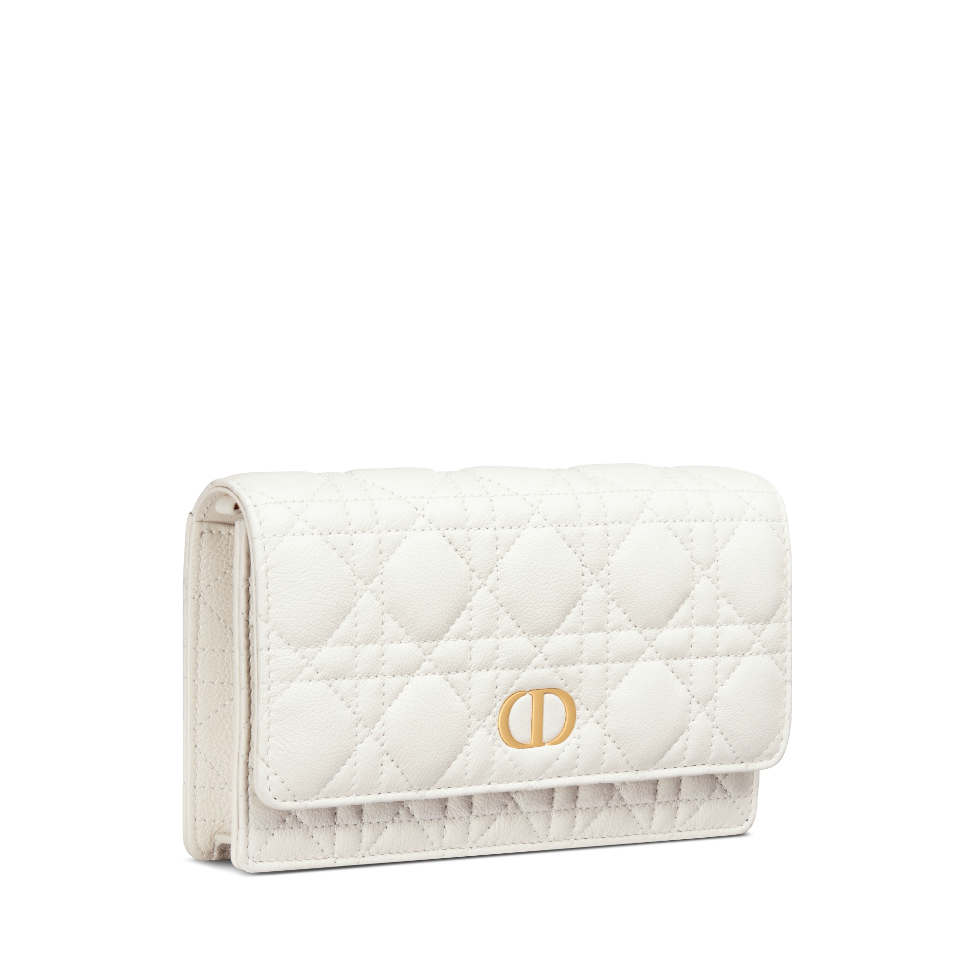 Dior Caro Pouch with Chain Latte Supple Cannage Calfskin E03