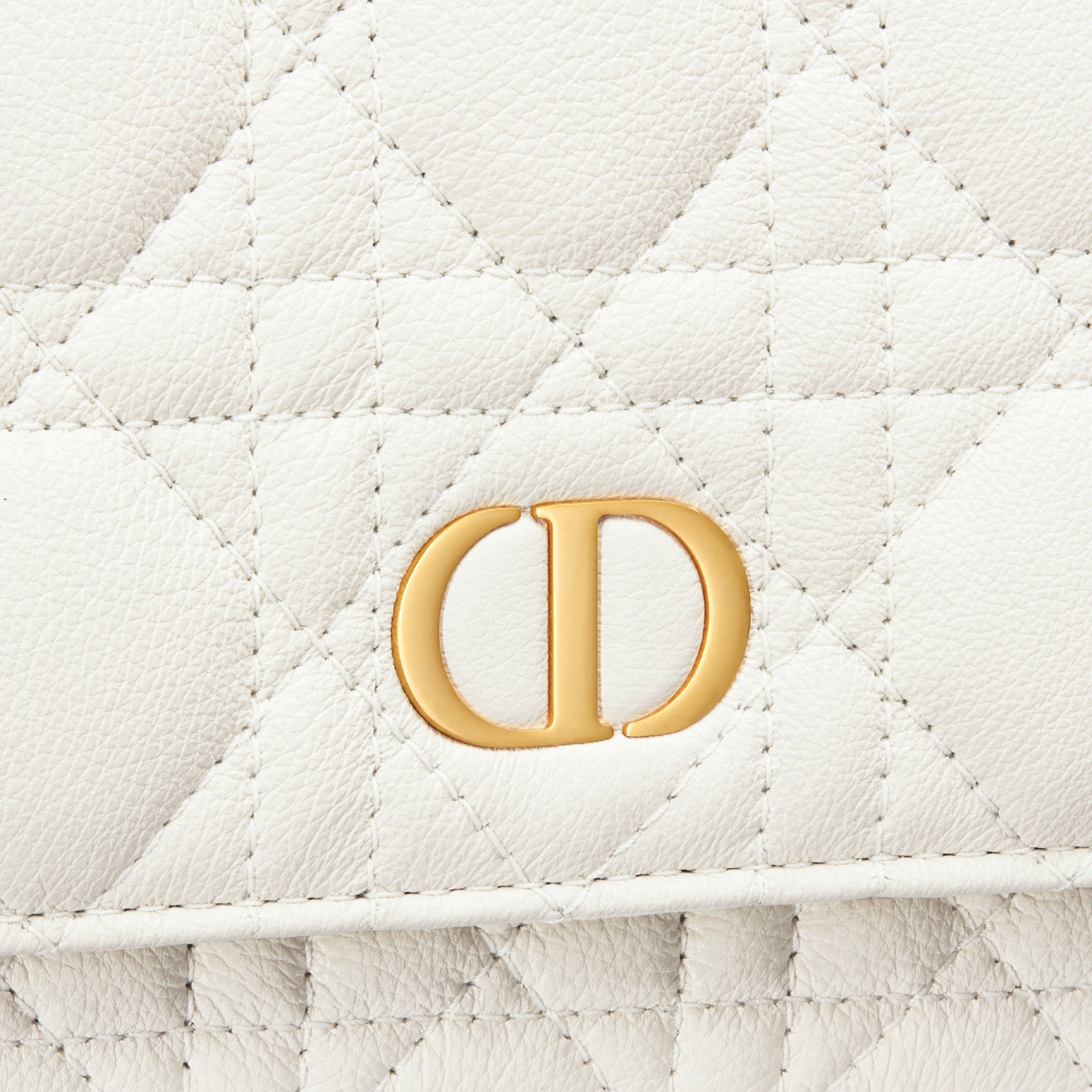 Dior Caro Pouch with Chain Latte Supple Cannage Calfskin E09
