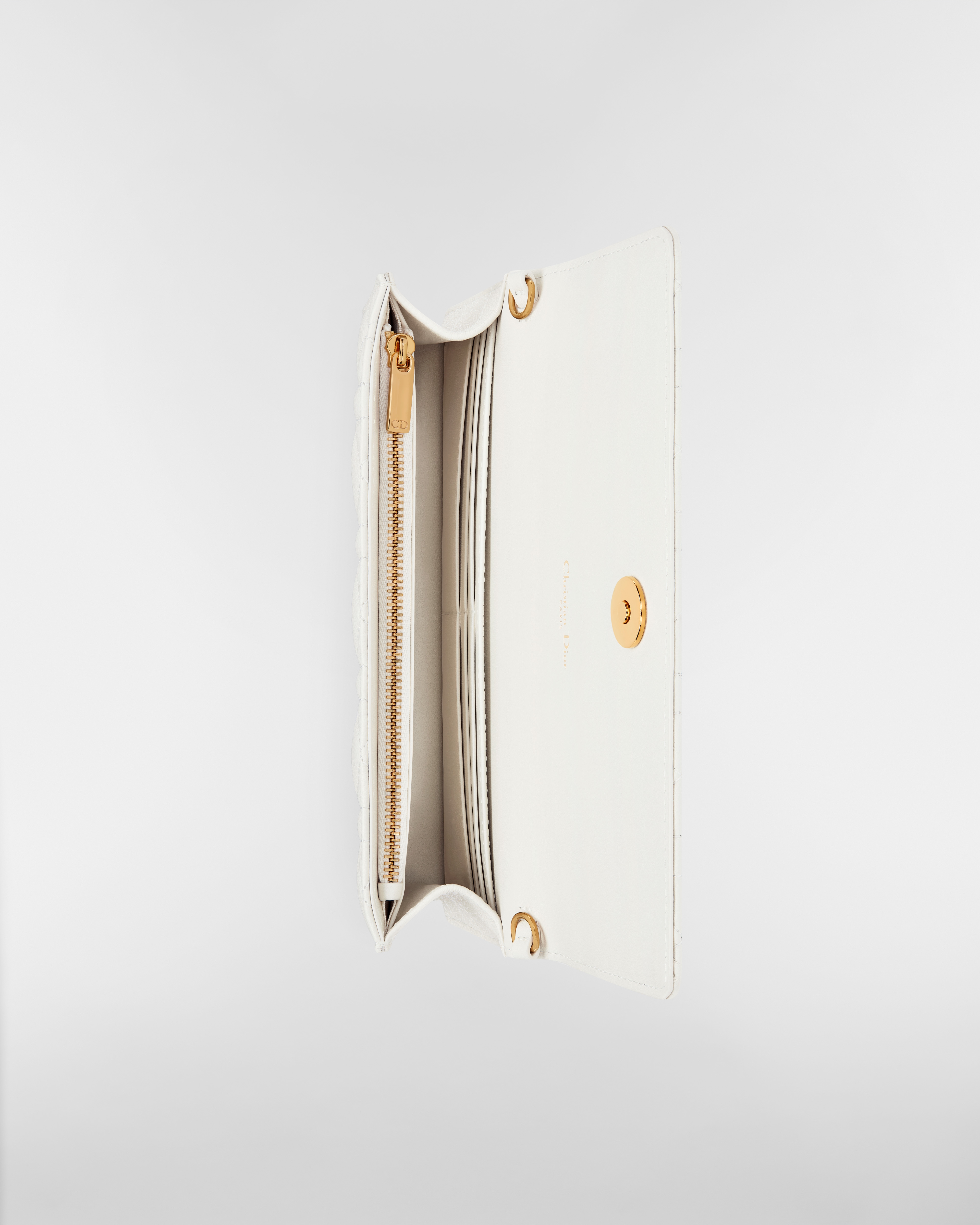 Dior Caro Pouch with Chain Latte Supple Cannage Calfskin E06