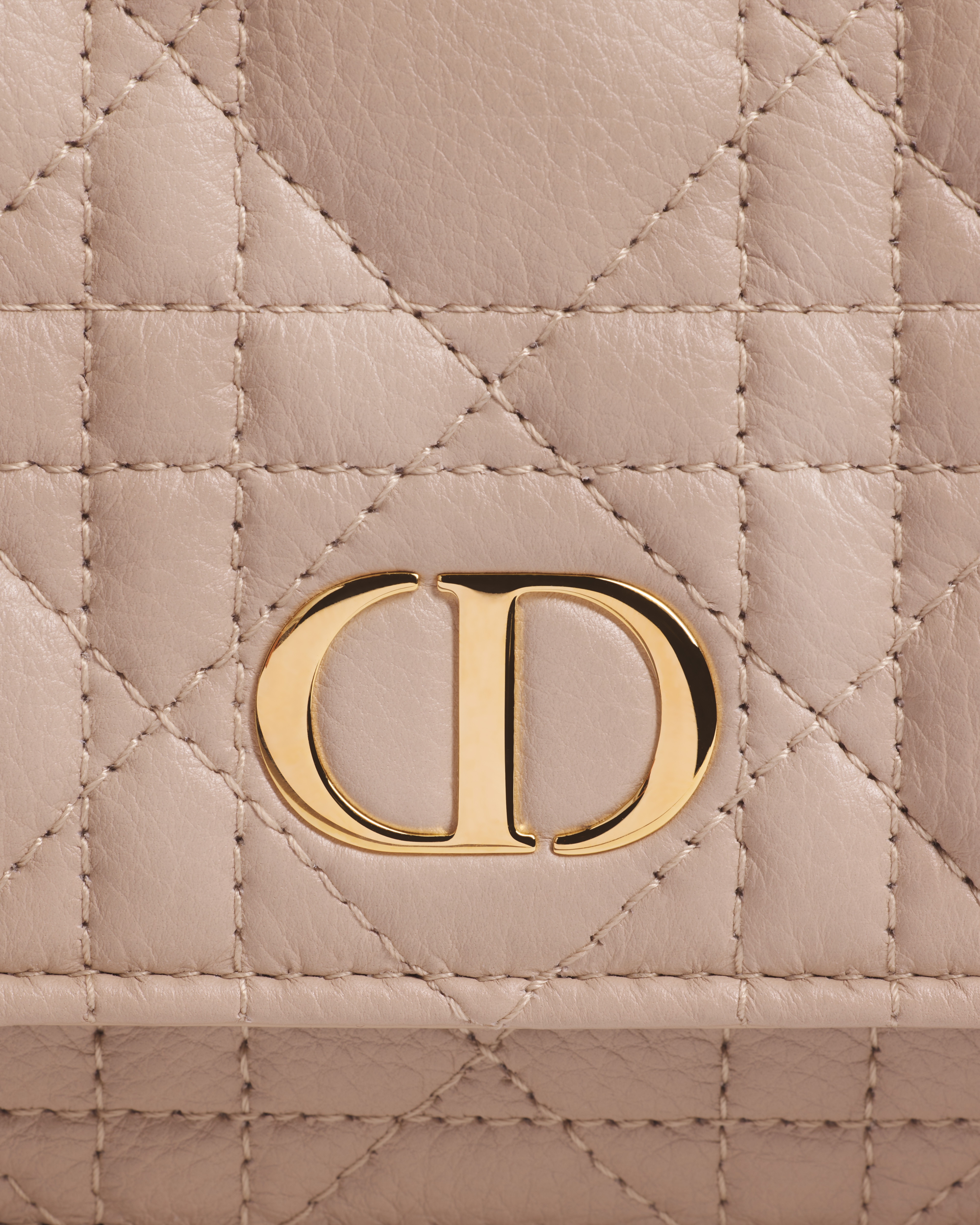 Dior Caro Pouch with Chain Powder Beige Supple Cannage Calfskin E09