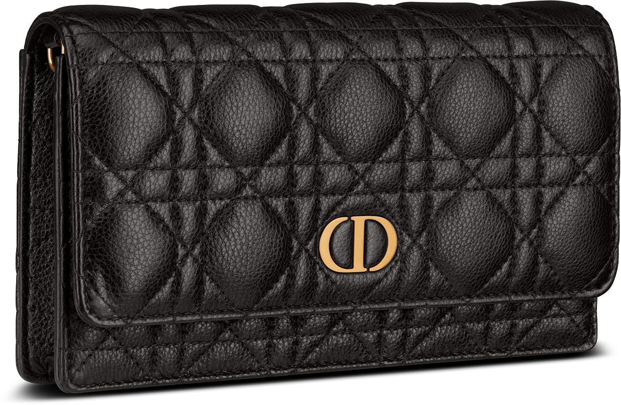 Dior Caro Pouch Black Supple Cannage Calfskin DIOR