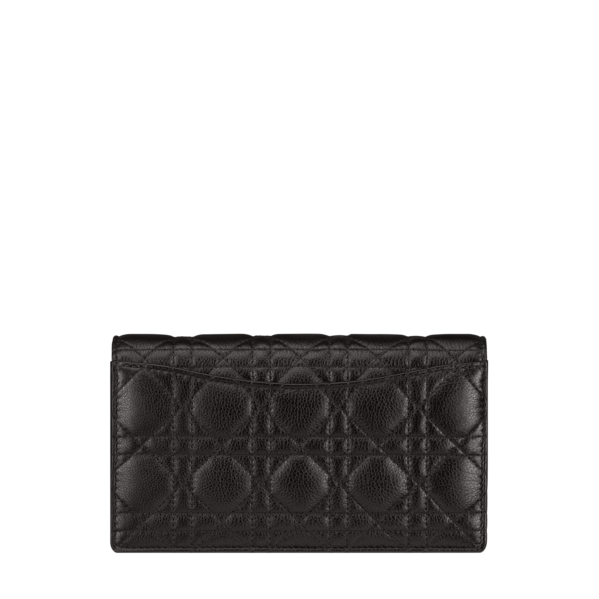 Dior Caro Pouch with Chain Black Supple Cannage Calfskin E08