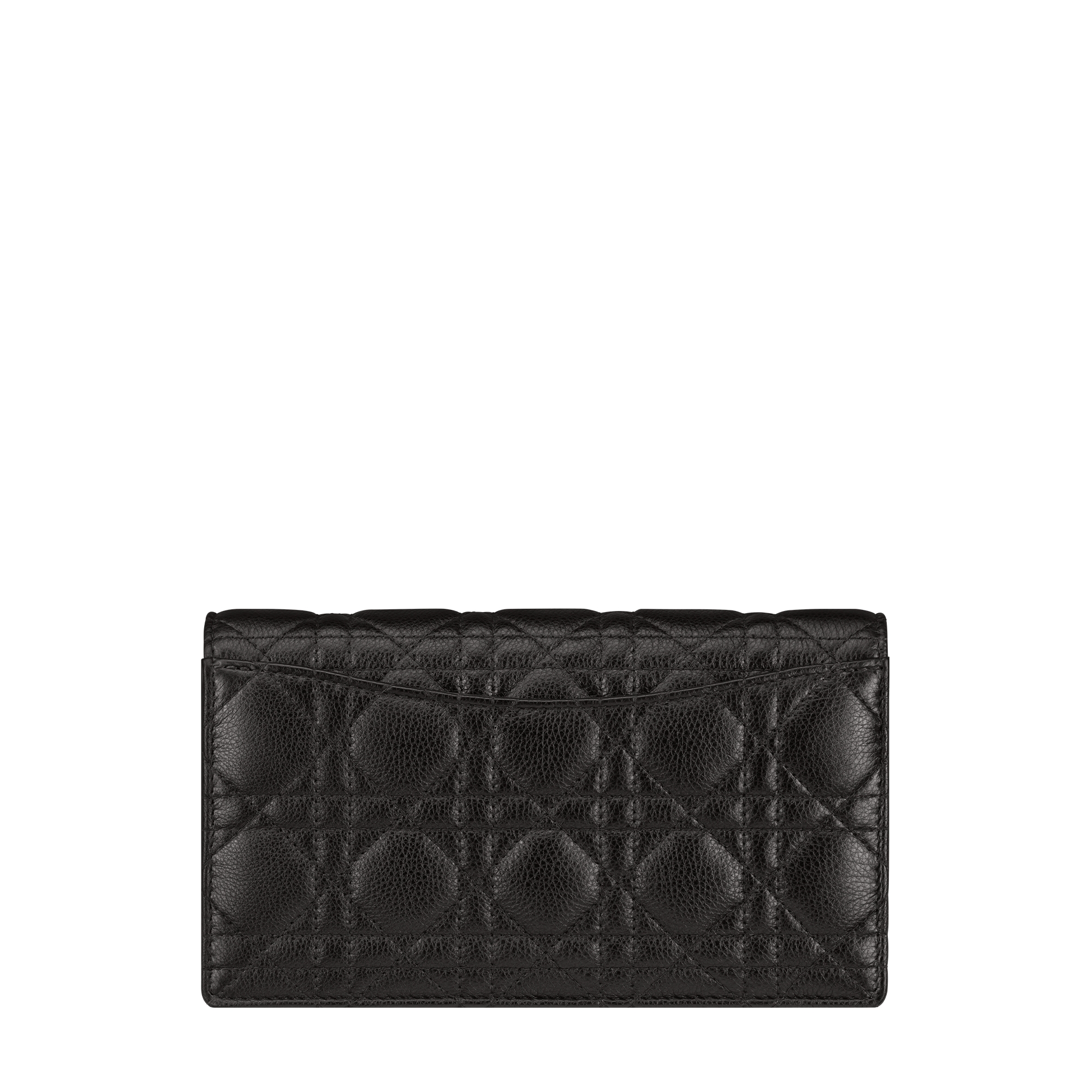 Dior Caro Pouch with Chain Black Supple Cannage Calfskin E08