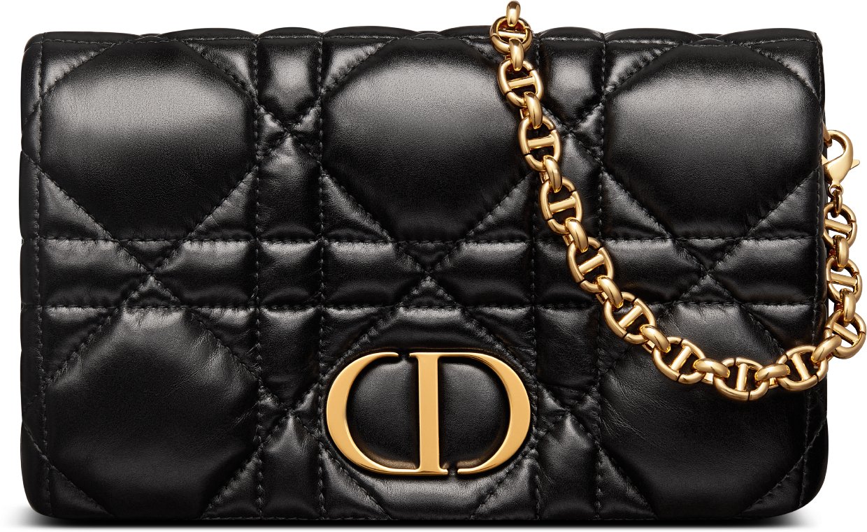 Dior Caro Macrocannage Mini Bag Black Quilted Macrocannage Calfskin | DIOR