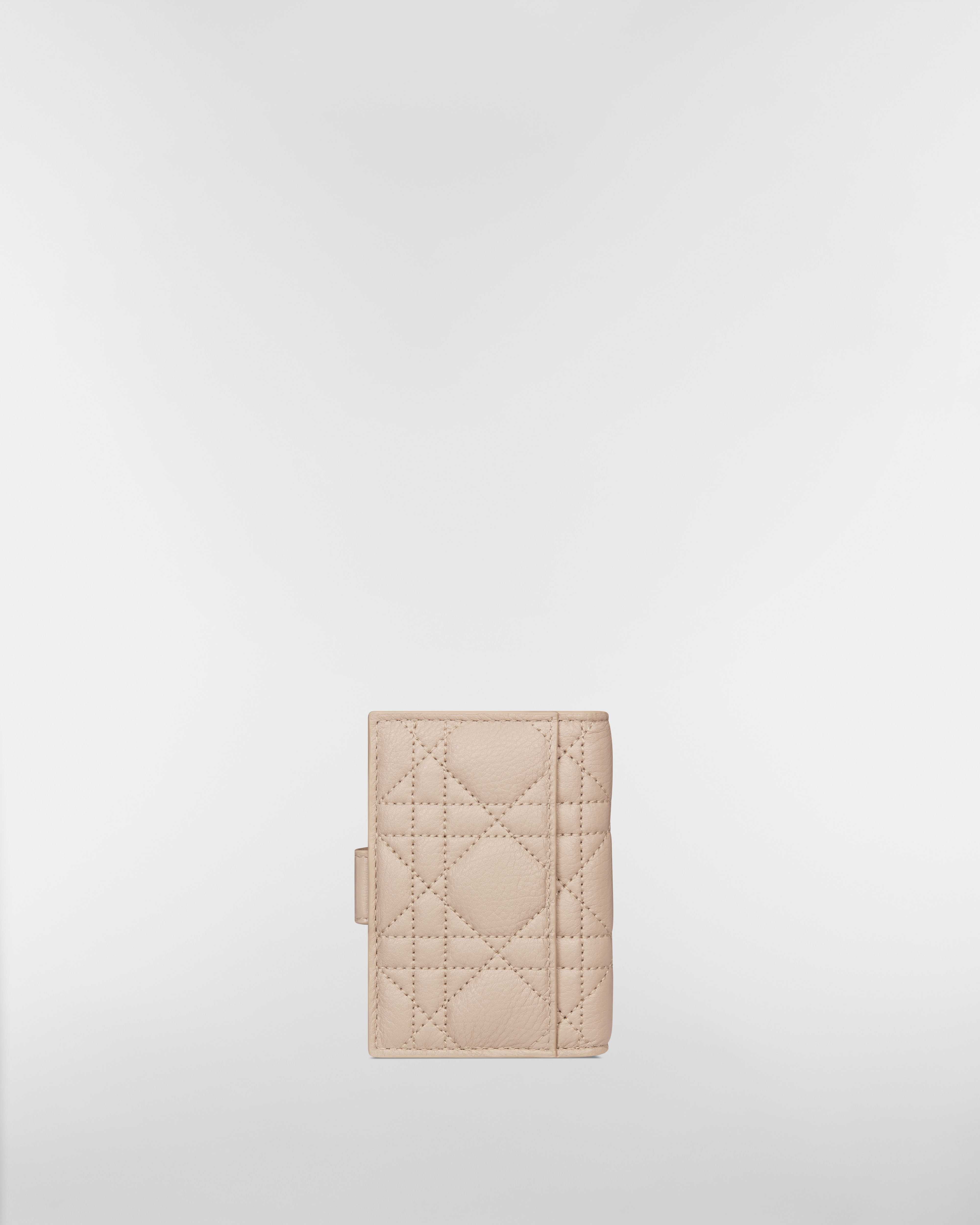 Dior Caro Dandelion Card Holder Powder Beige Supple Cannage Calfskin E08