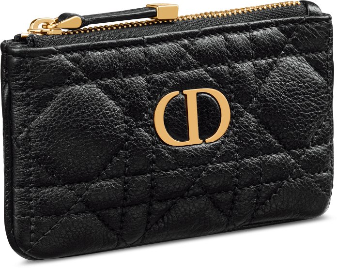Dior Caro Myrte Zipped Key Case Three quarter closed view