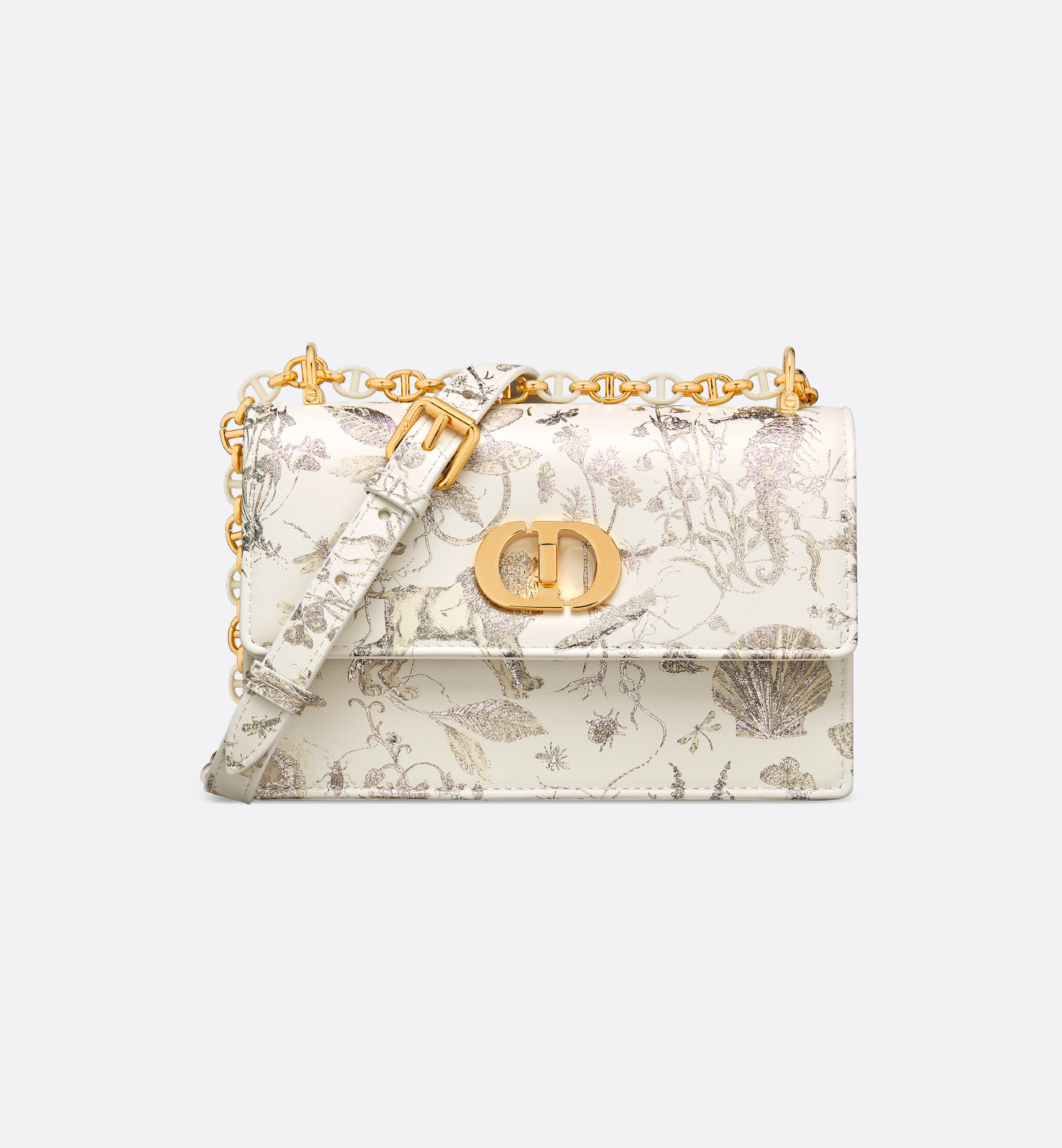 Miss Caro Mini Bag Latte Calfskin Printed with Gold-Tone Miss Caro Mini Bag Latte Calfskin Printed with Gold-Tone