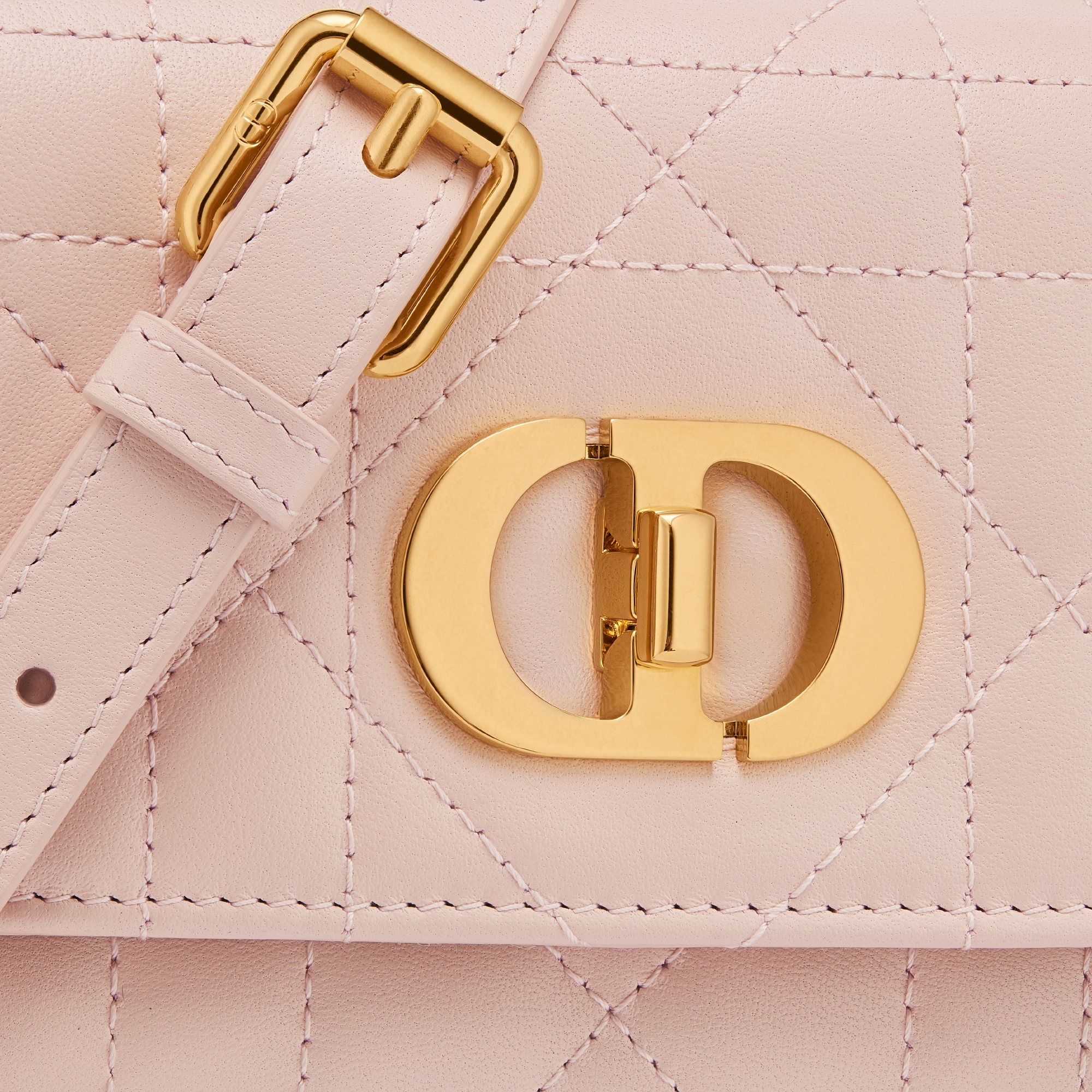 Miss Caro Mini Bag Powder Pink Macrocannage Lambskin E09