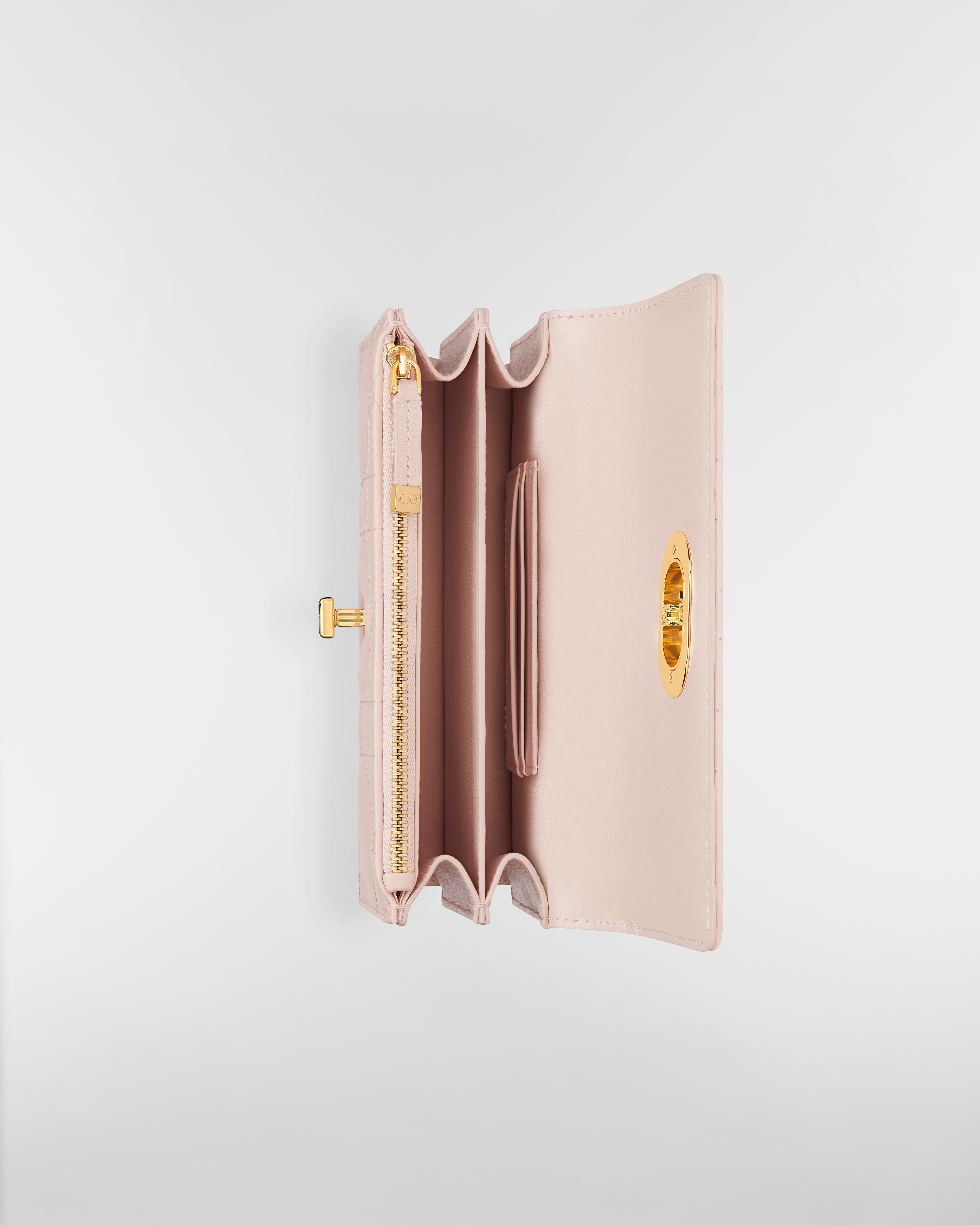 Minibolso Miss Caro Piel de cordero Macrocannage rosa empolvado E06