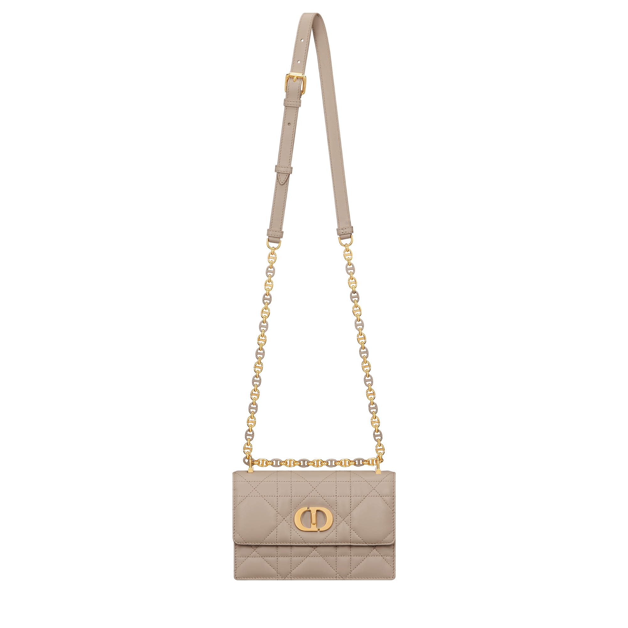 Miss Caro Mini Bag Powder Beige Macrocannage Lambskin E07