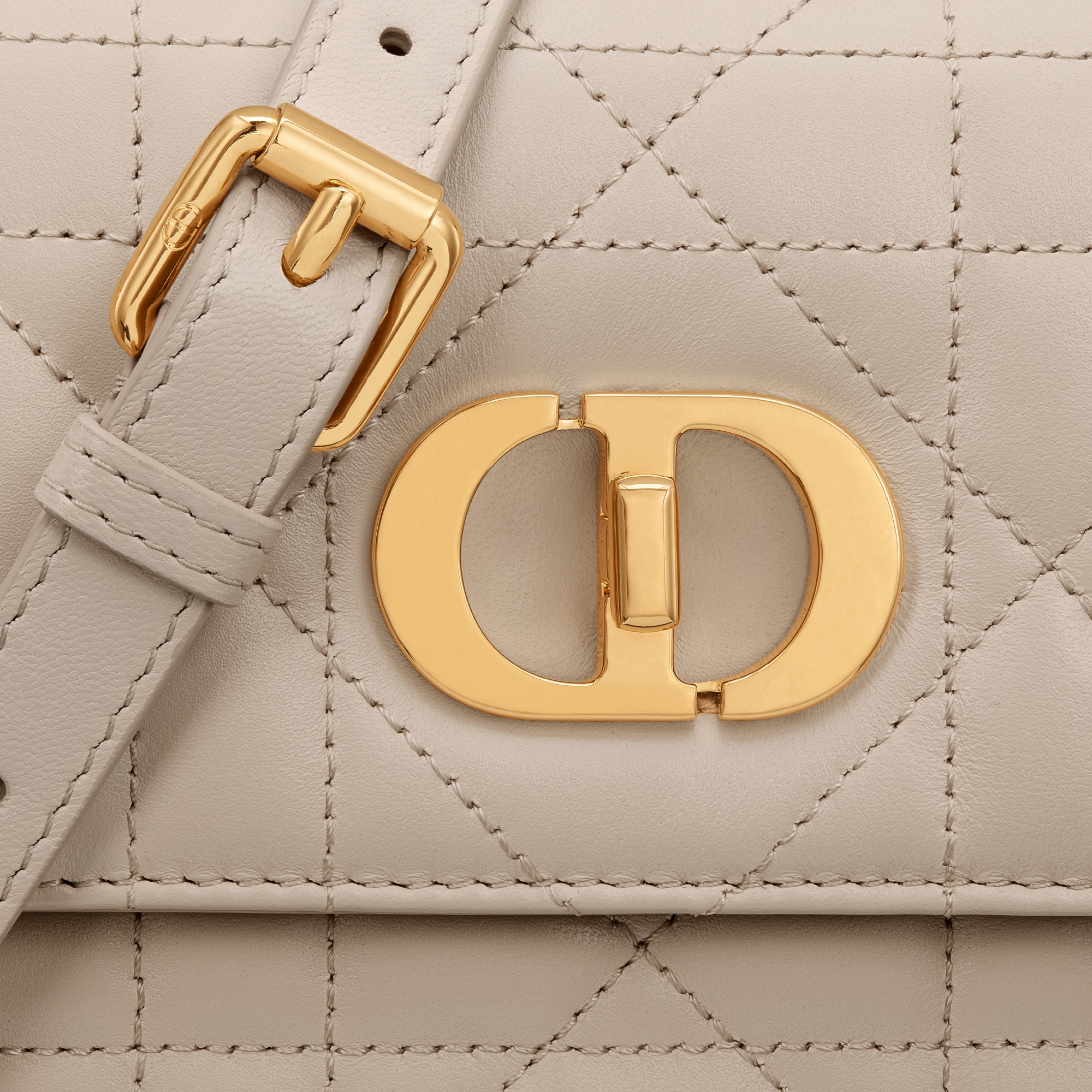 Miss Caro Mini Bag Powder Beige Macrocannage Lambskin E09