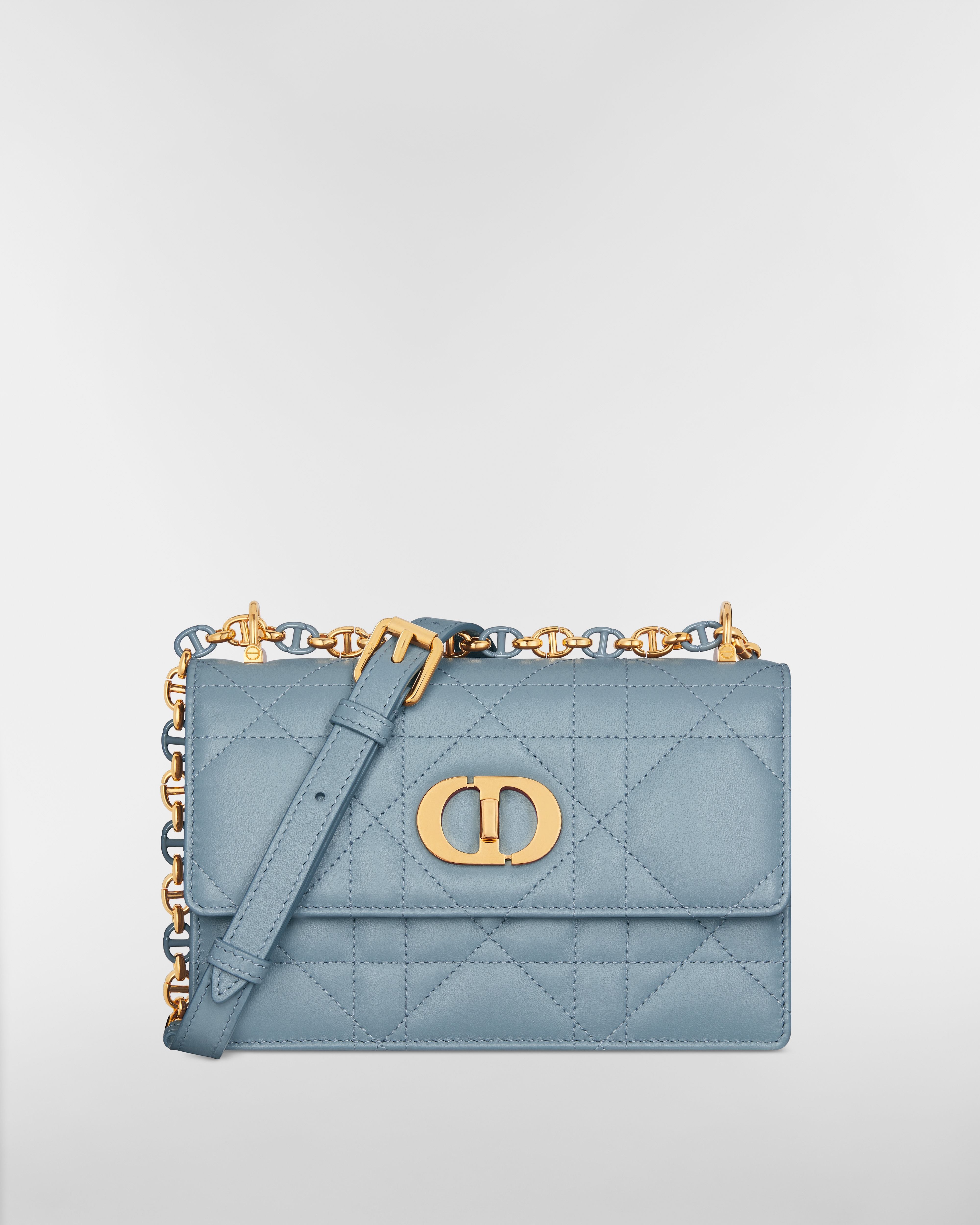 Minibolso Miss Caro Piel de cordero Macrocannage azul nube E01