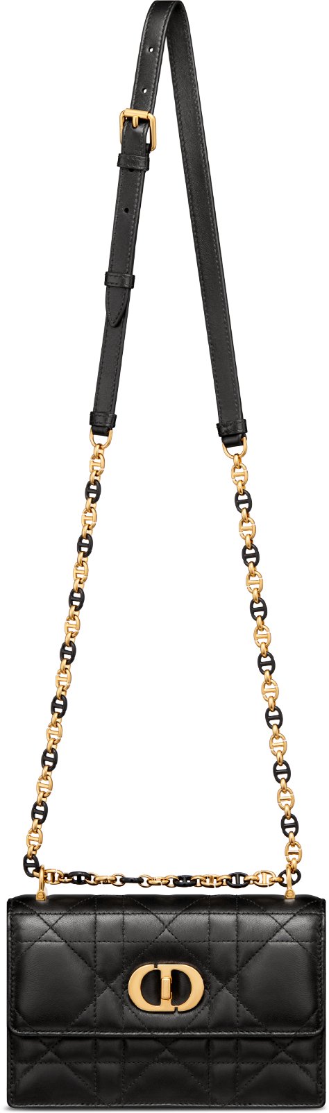 Miss Caro Mini Bag Black Macrocannage Lambskin | DIOR