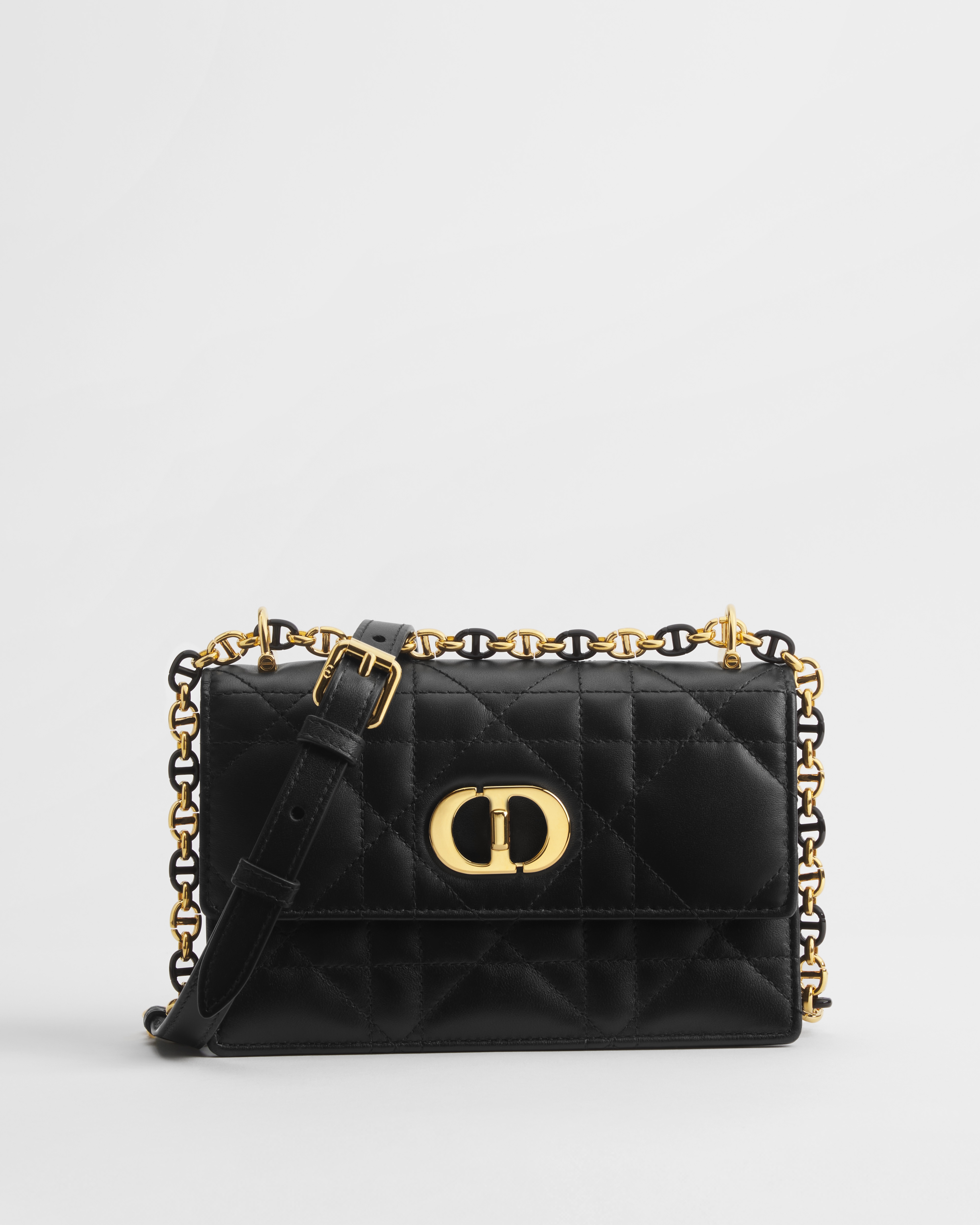 Miss Caro Minitasche Macrocannage Lammleder in Schwarz E01