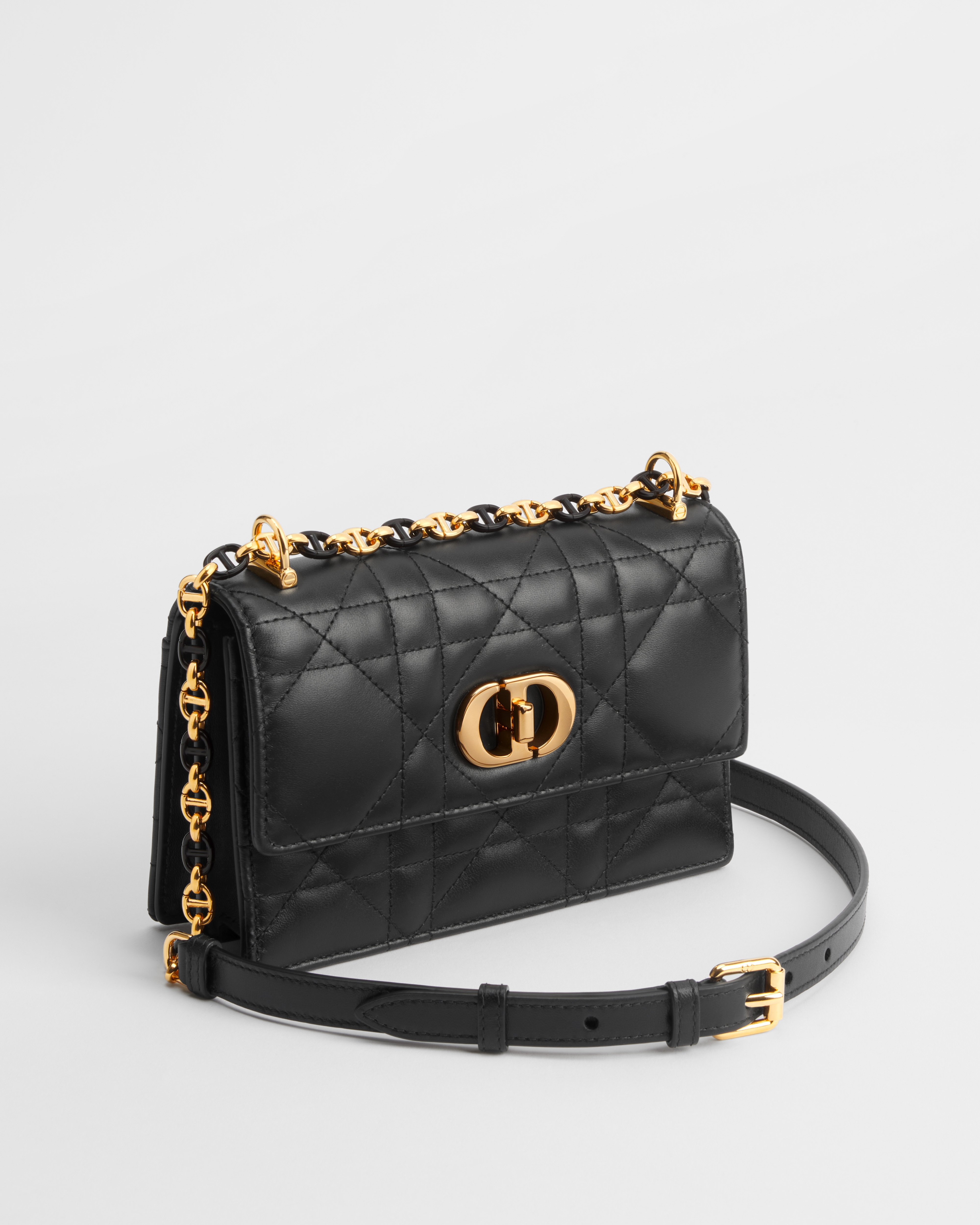 Miss Caro Mini Bag Black Macrocannage Lambskin E03