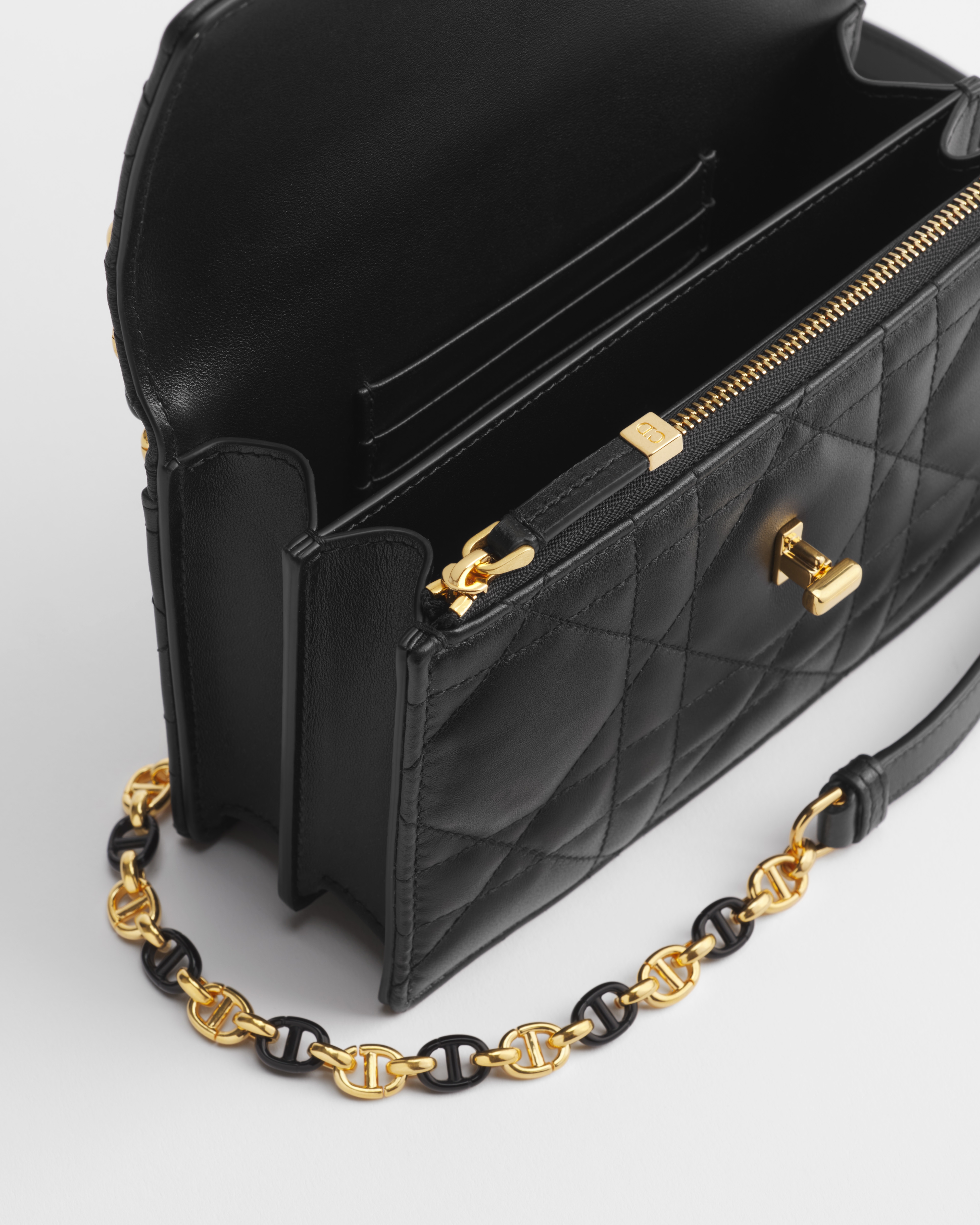 Miss Caro Mini Bag Black Macrocannage Lambskin E06