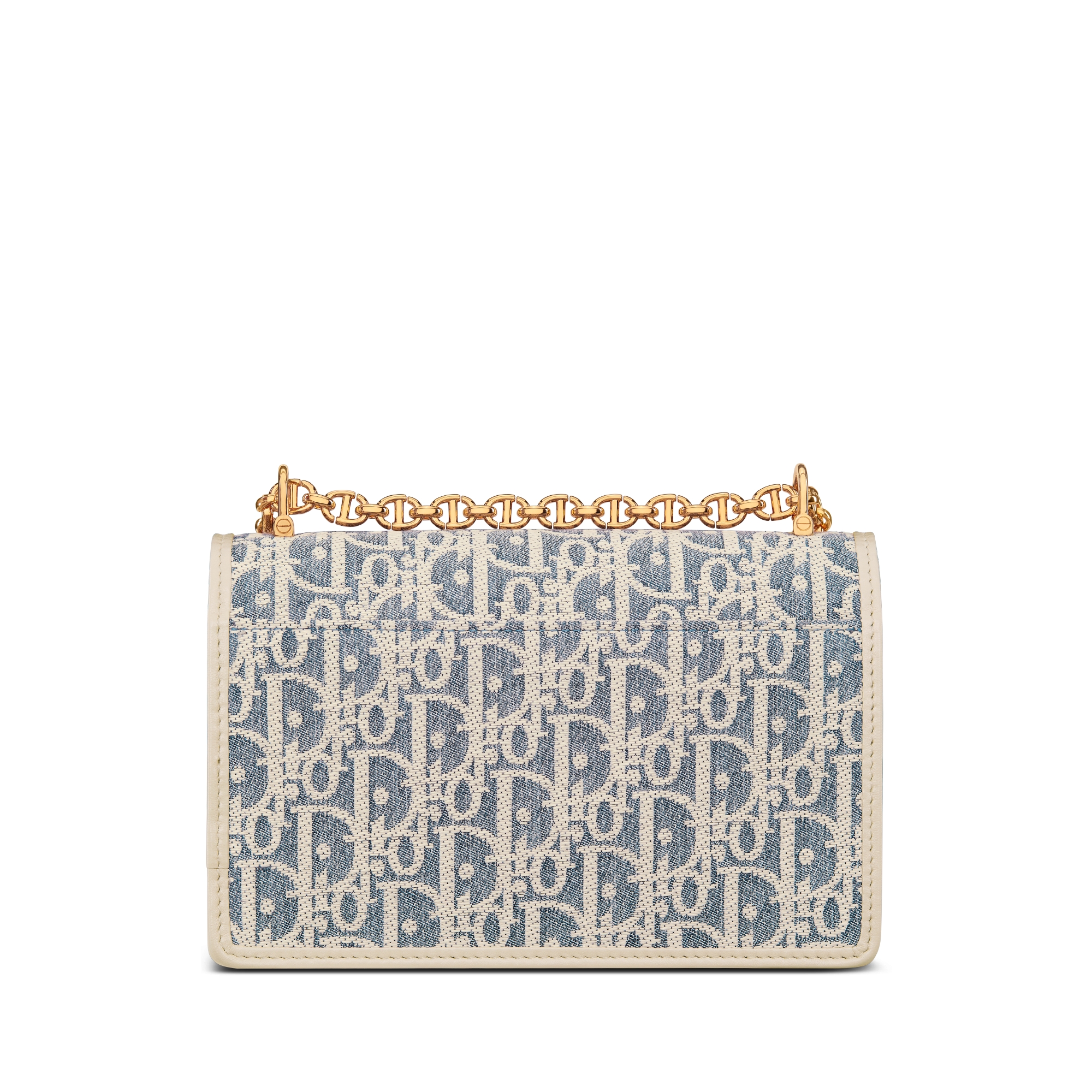 Miss Caro 迷你手袋 藍色仿拉菲草效果 Dior Oblique 條格布和淺餅乾褐色光滑小牛皮 E08