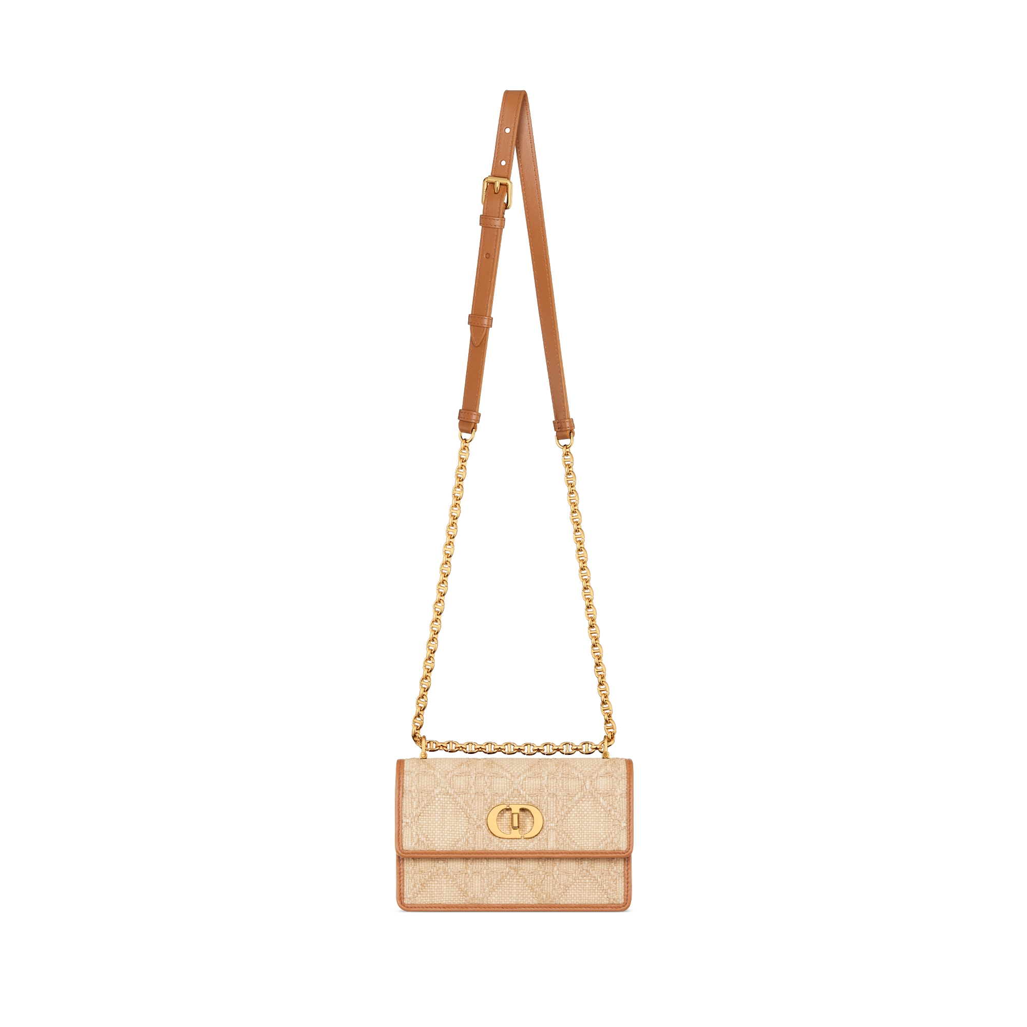 Miss Caro-minitas Beige raffia met Cannage-motief E07