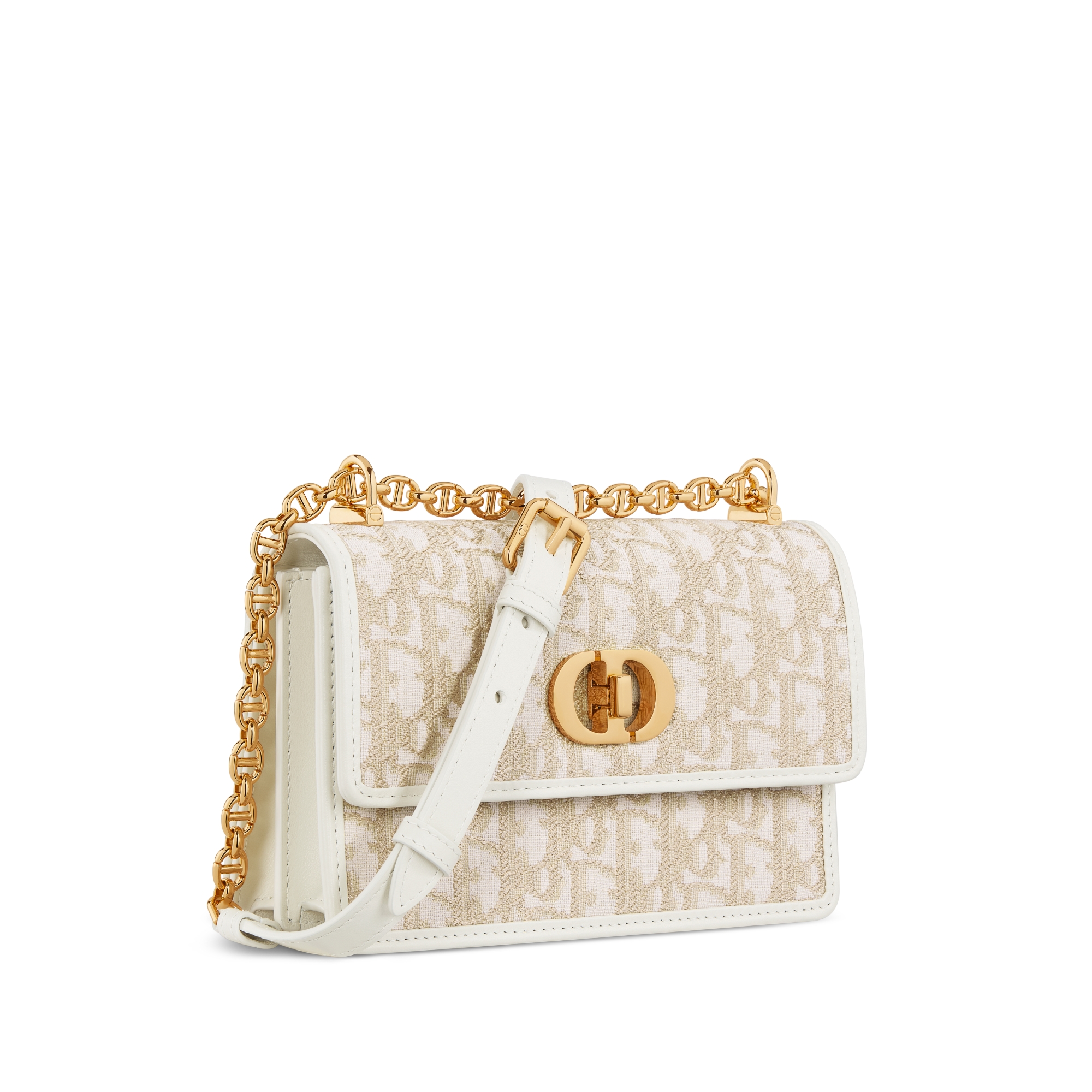 Miss Caro 미니 백 골드 톤 Dior Oblique 자카드 E03