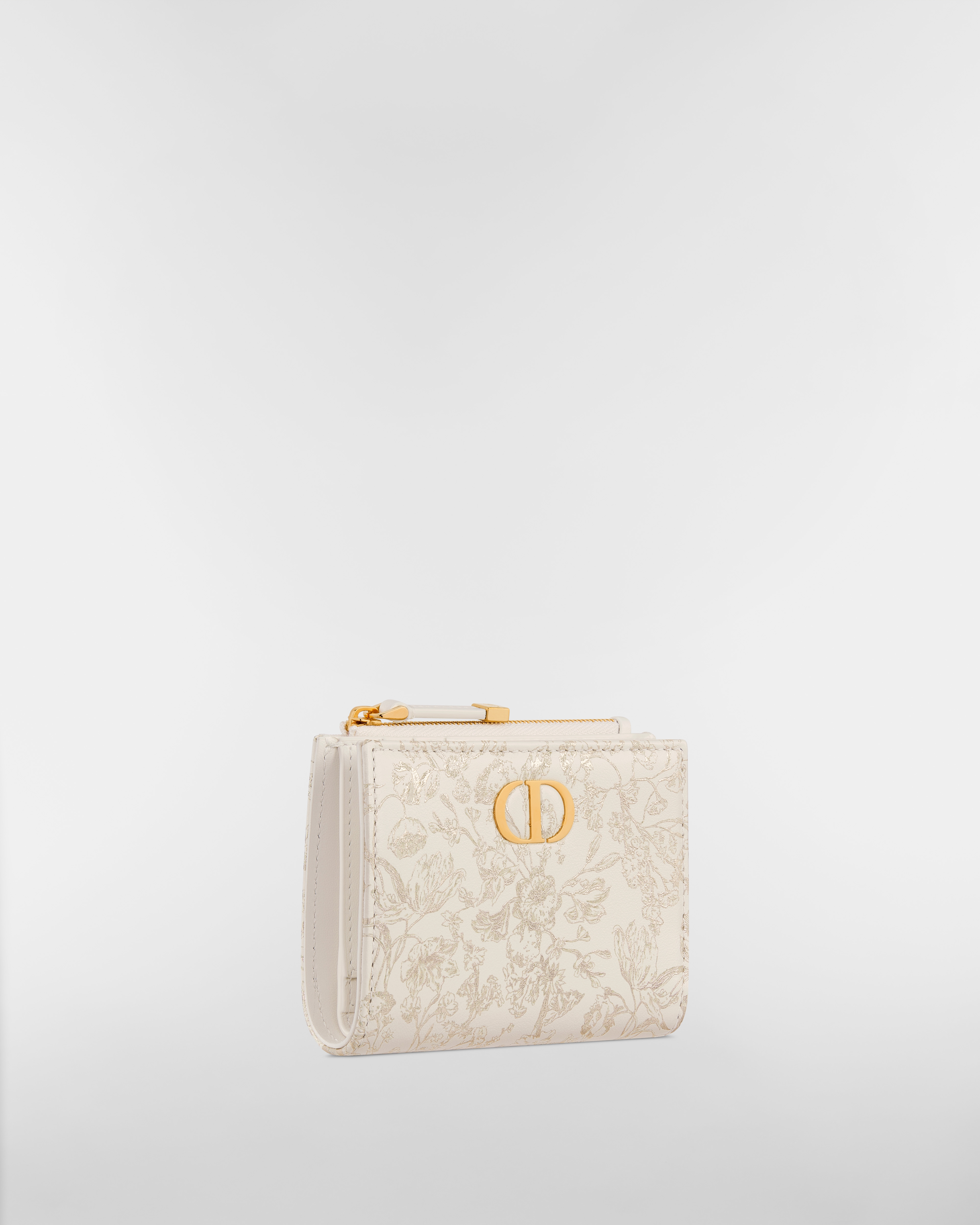 Dior Caro Dahlia Wallet Gold-Tone Millefiori Printed Calfskin E03