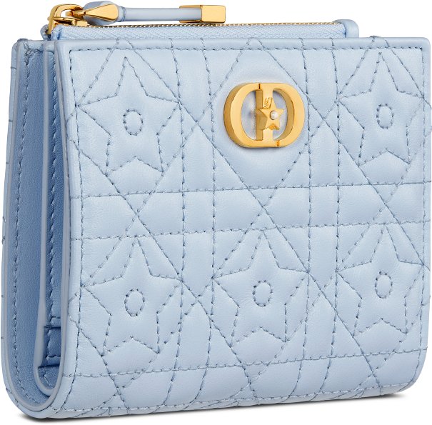 Dior Caro Dahlia Wallet Three quarter closed view